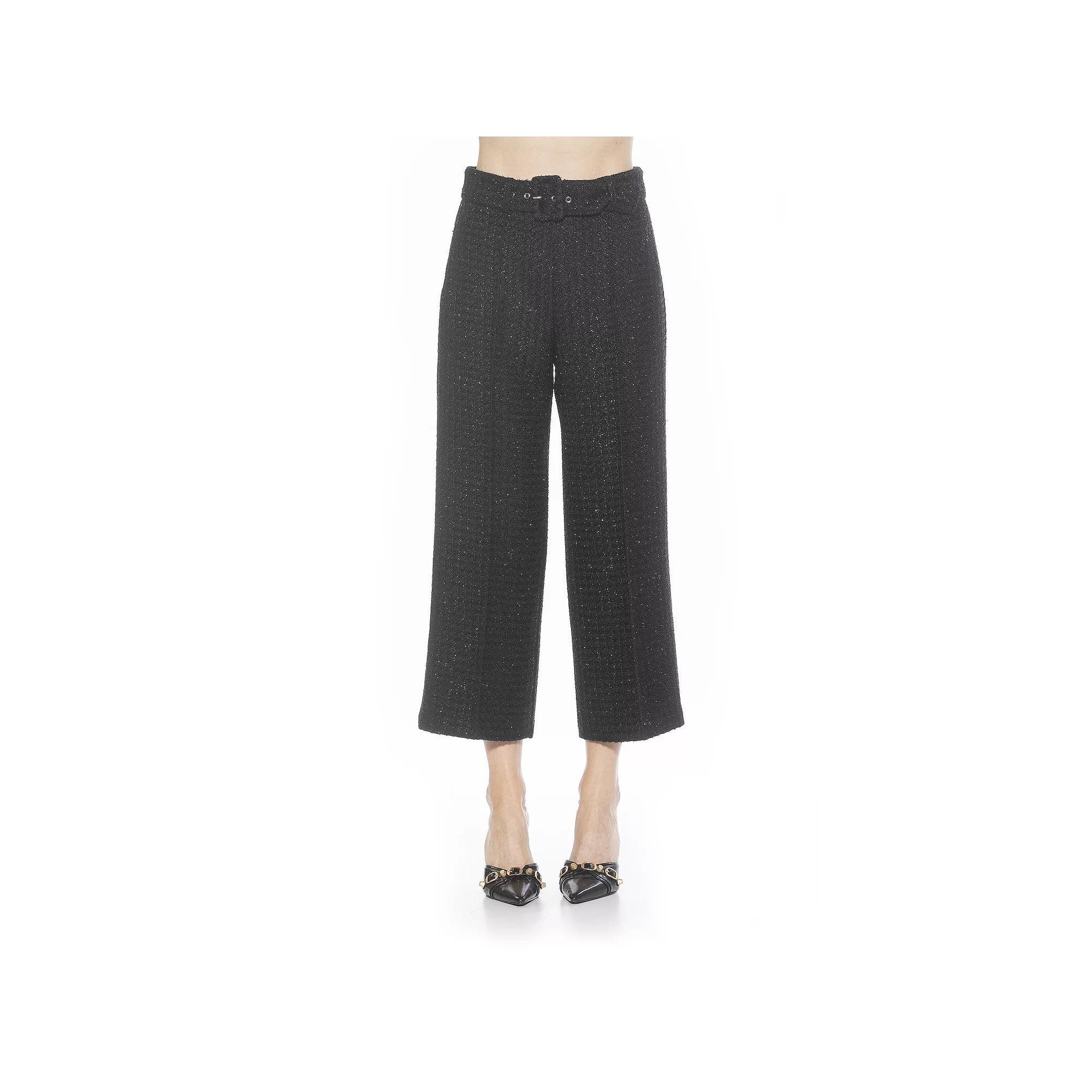 Women's ALEXIA ADMOR Caden Belted Wide Leg Pants, Size: 4, Black Product Image