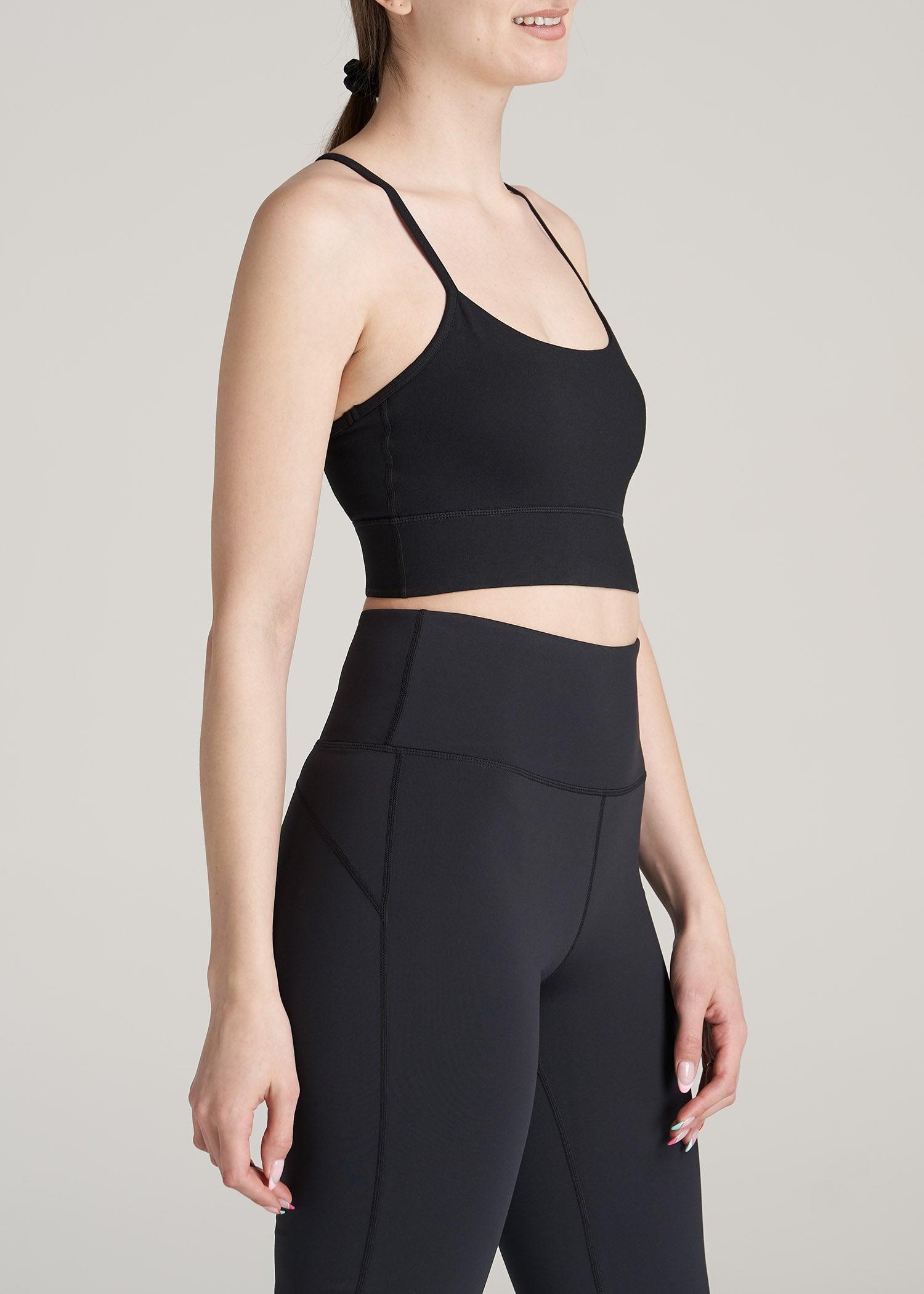 Racerback Women's Tall Sports Bra in Black Female Product Image
