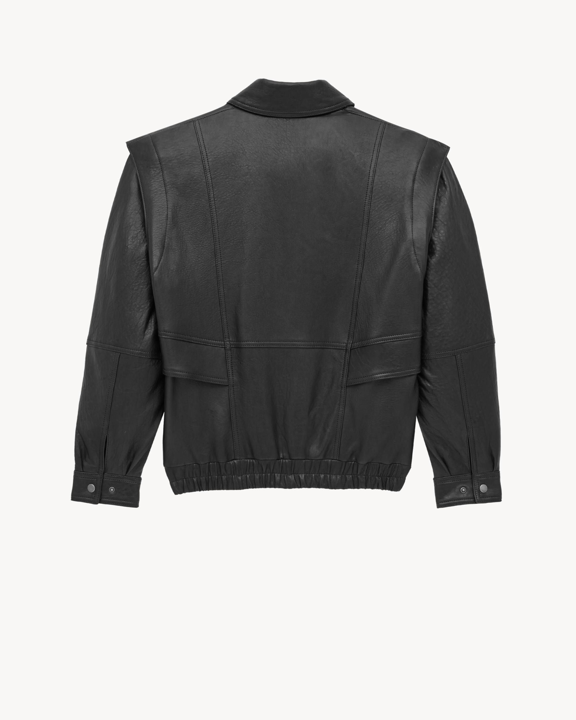 bomber jacket in bubbled lambskin Product Image