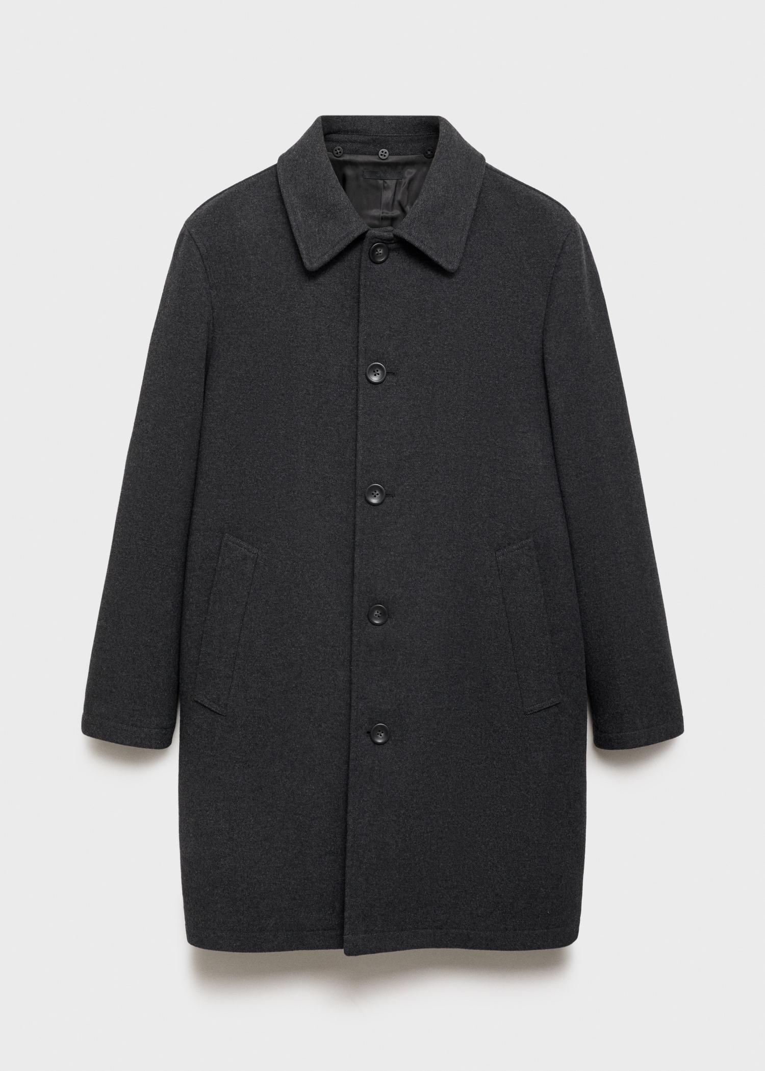Wool coat with detachable corduroy breastplate - Men | MANGO USA Product Image