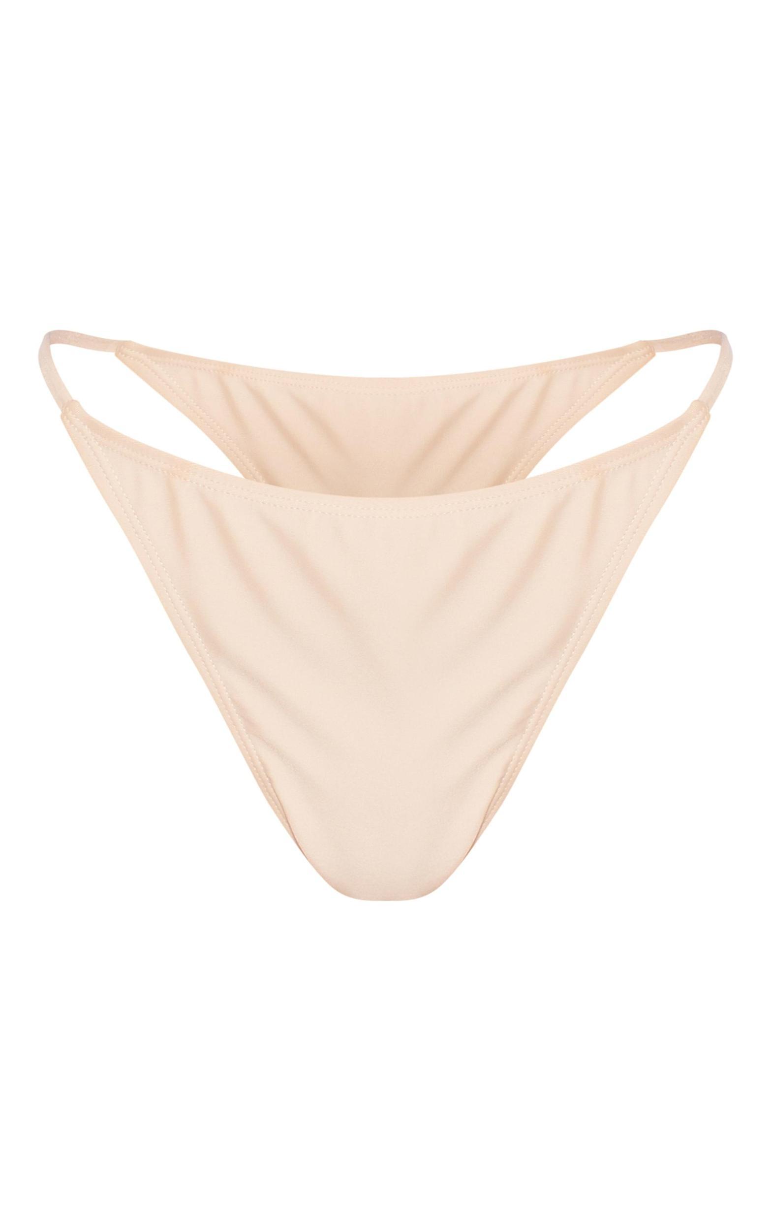 Cream Mix & Match Thong Bikini Bottoms Product Image