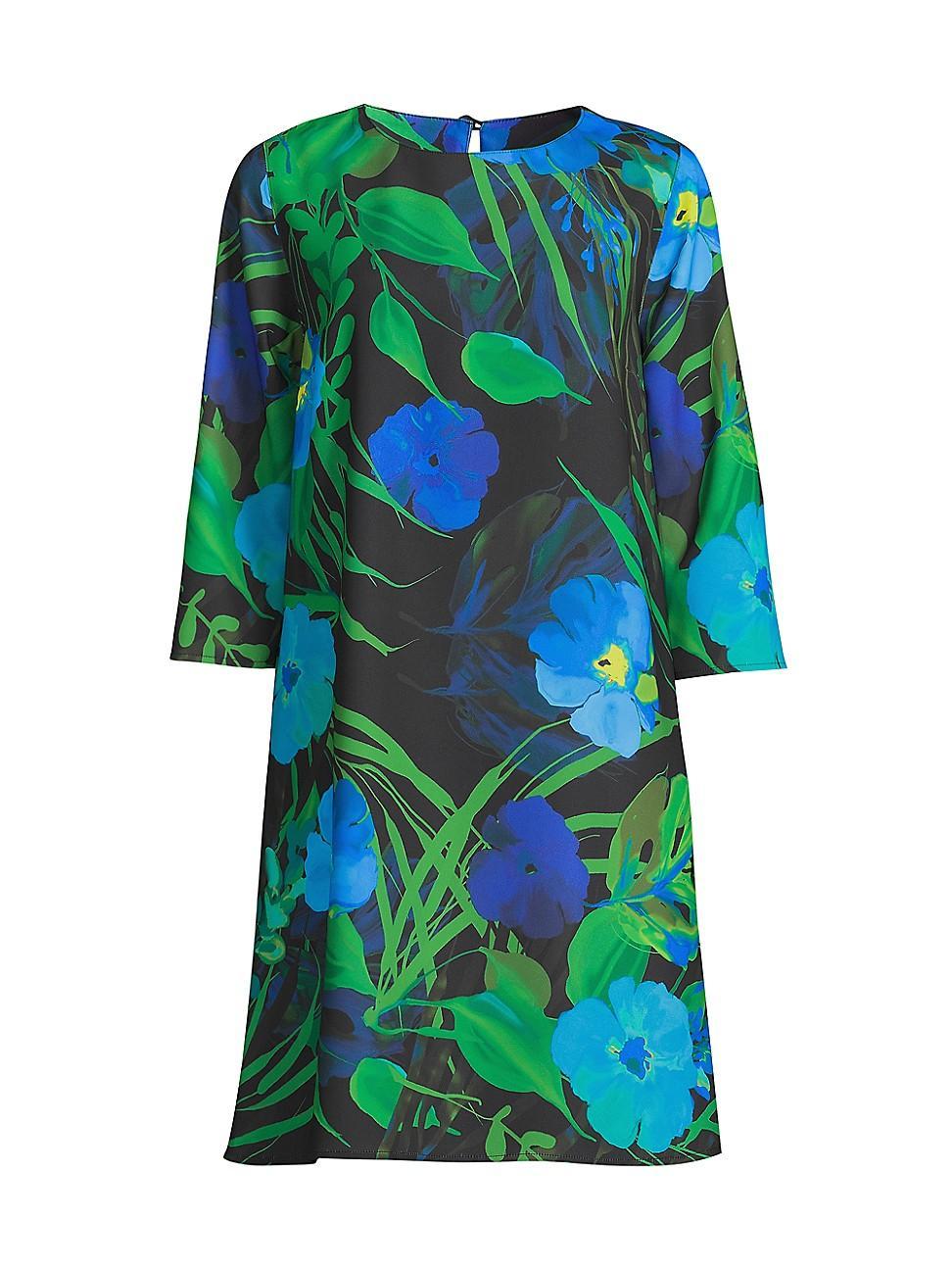 Womens Plus Size Garden Walk Printed Crepe Dress Product Image