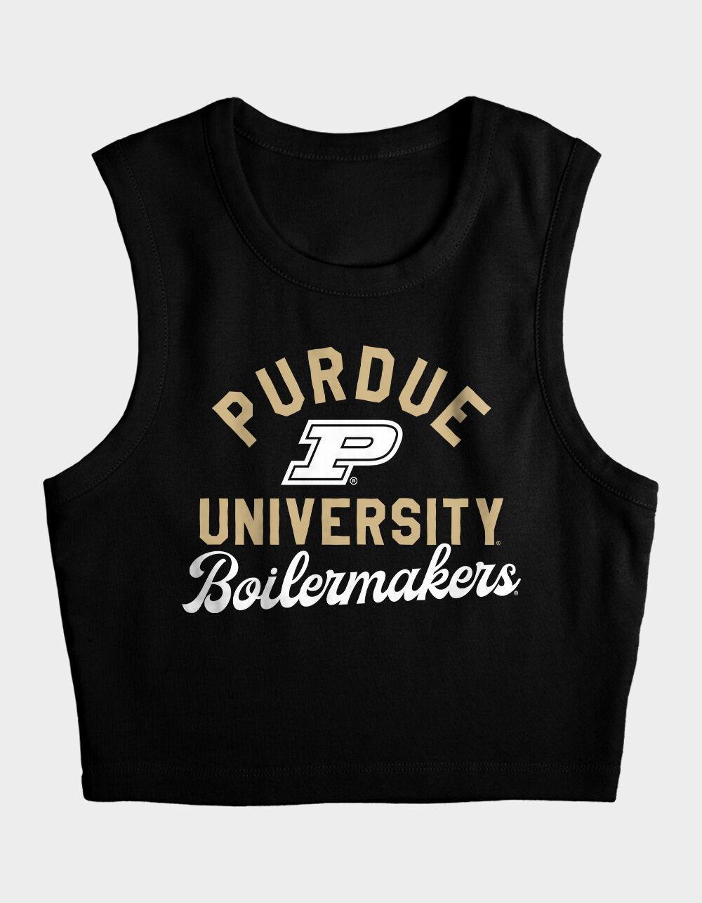PURDUE UNIVERSITY Classic Script Womens Cropped Tank Top Product Image