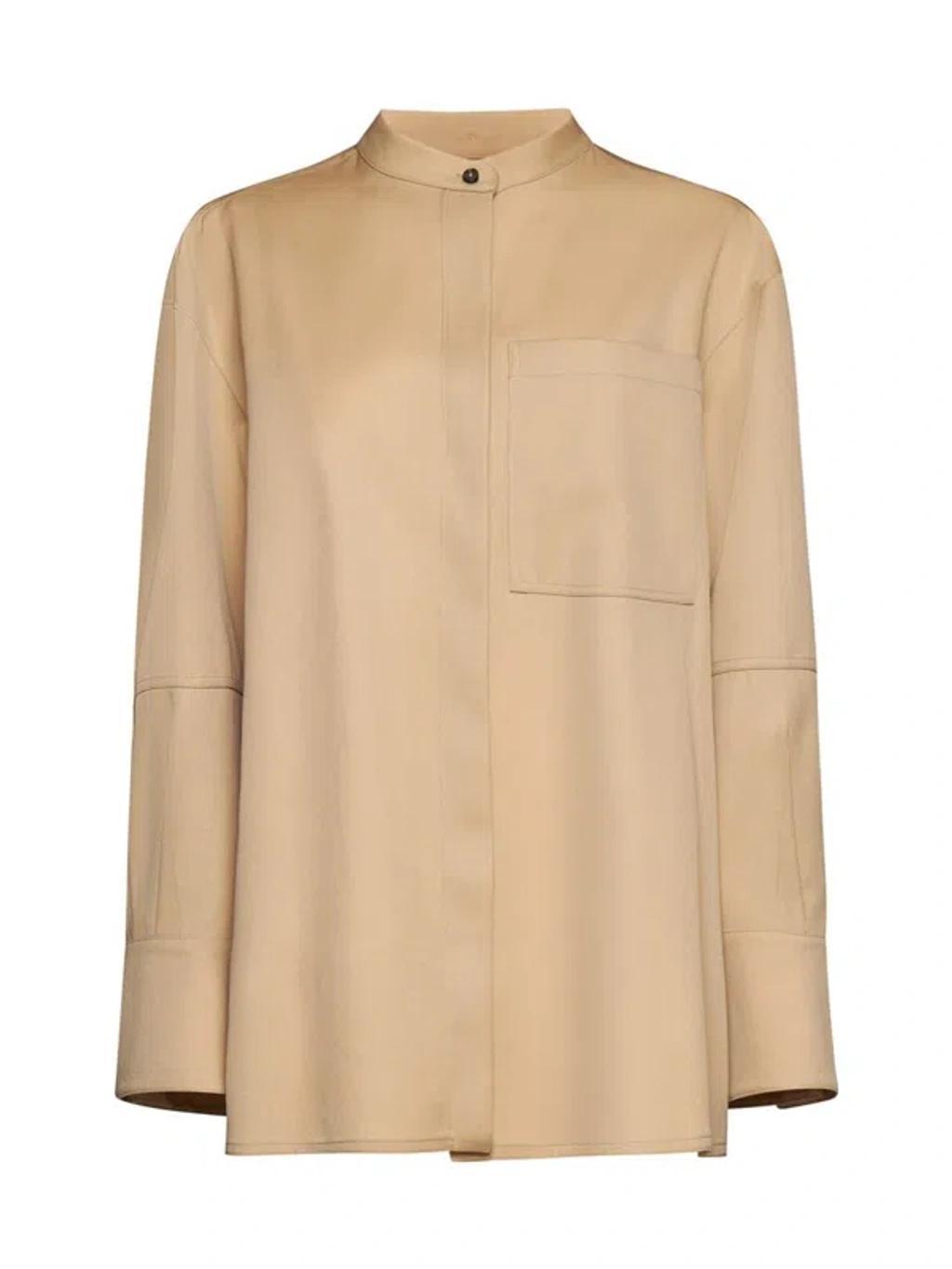 JIL SANDER Long Sleeved Button In Beige Product Image
