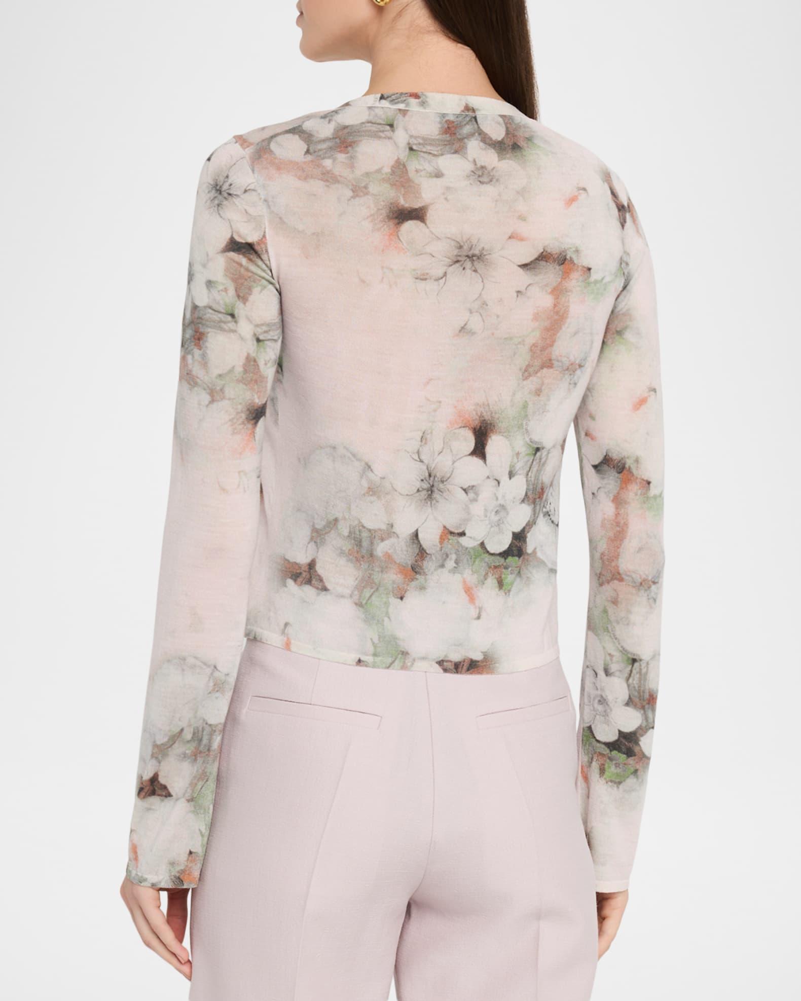 Printed Lightweight Merino Wool Cardigan Product Image
