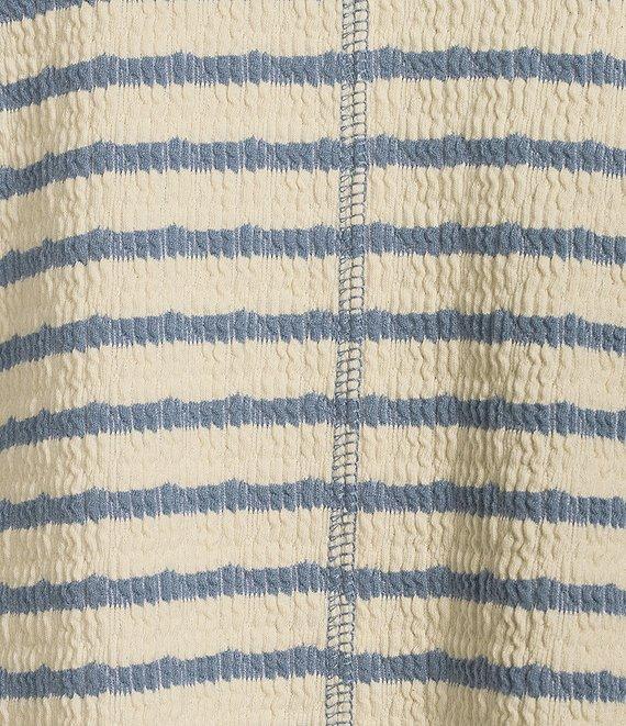 Moa Moa Striped V-Neck Short Sleeve Top Product Image