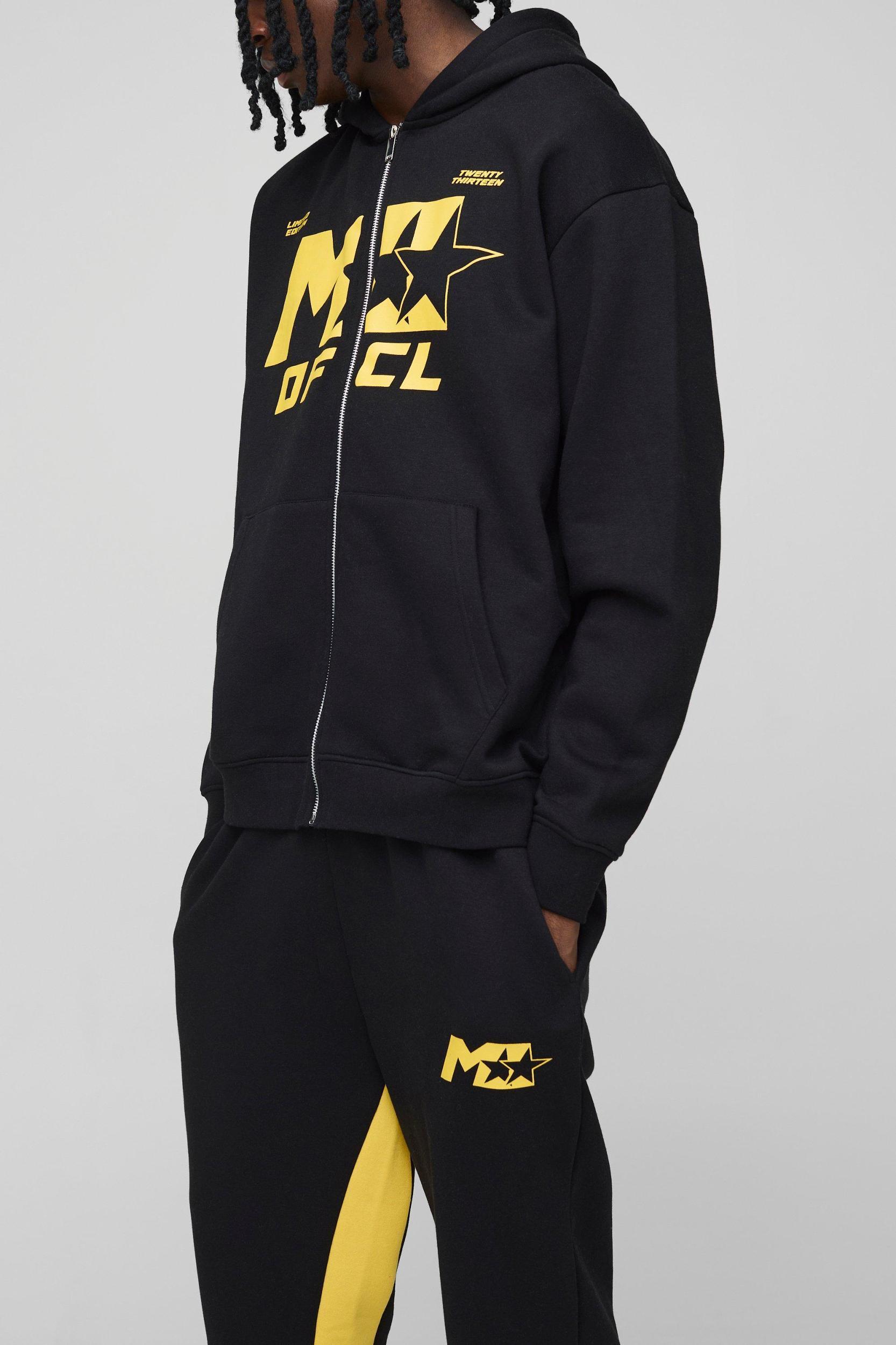 Oversized M Star Gusset Hooded Zip Tracksuit | boohooMAN USA Product Image