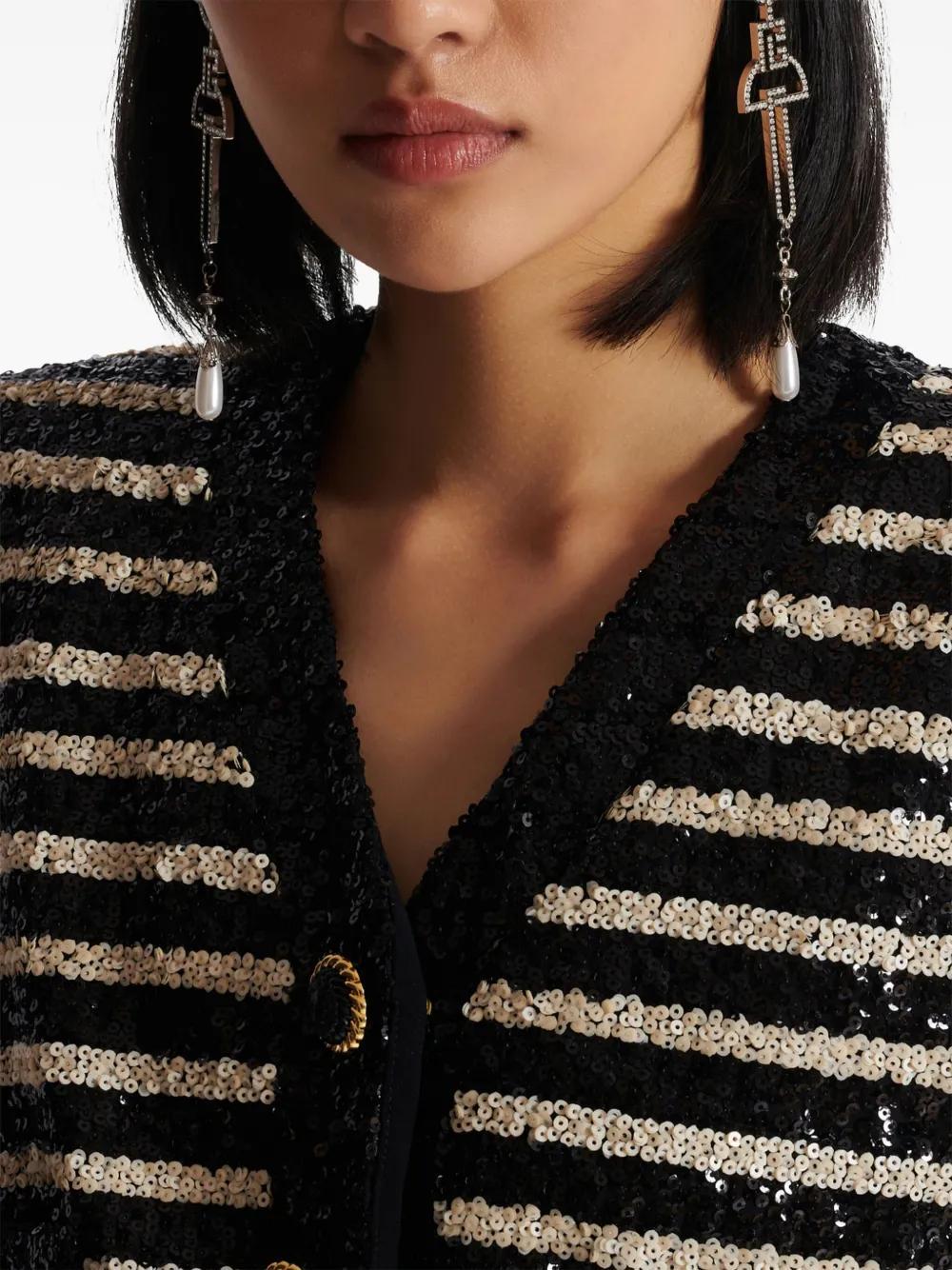BALMAIN Art Deco Clip-on Earrings In White Product Image