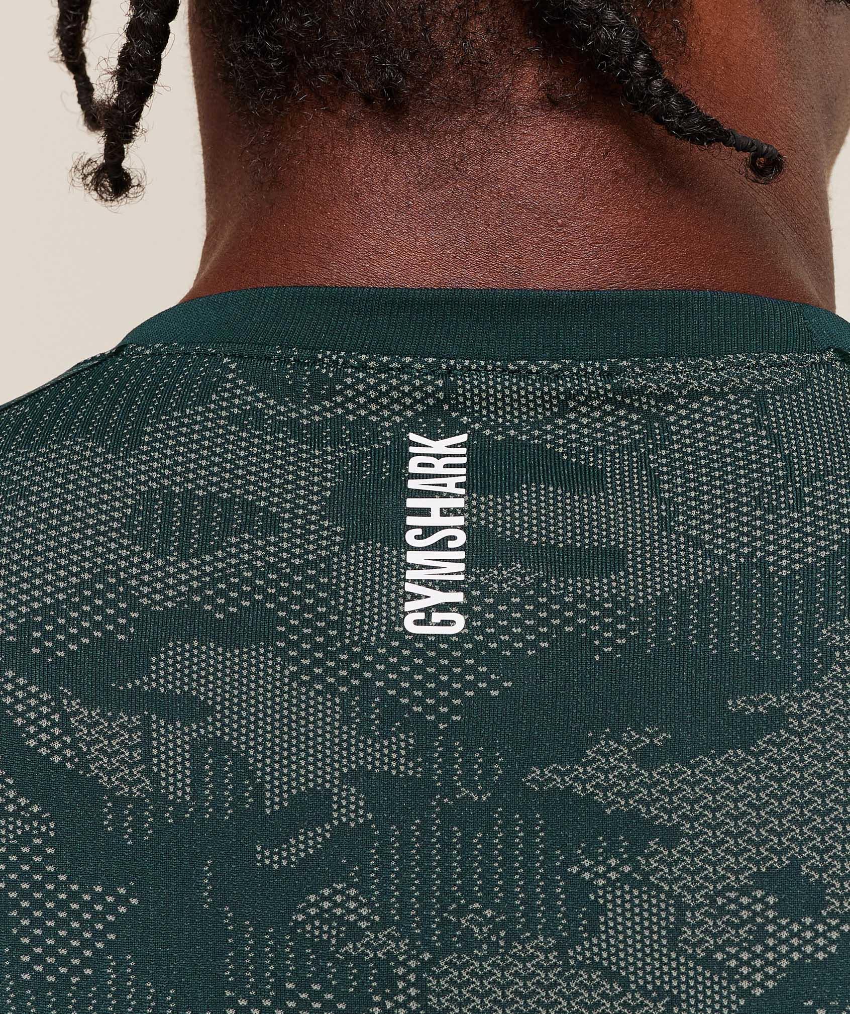 Gymshark Geo Seamless T-Shirt - Deep Petrol Blue/Unit Green Male Product Image