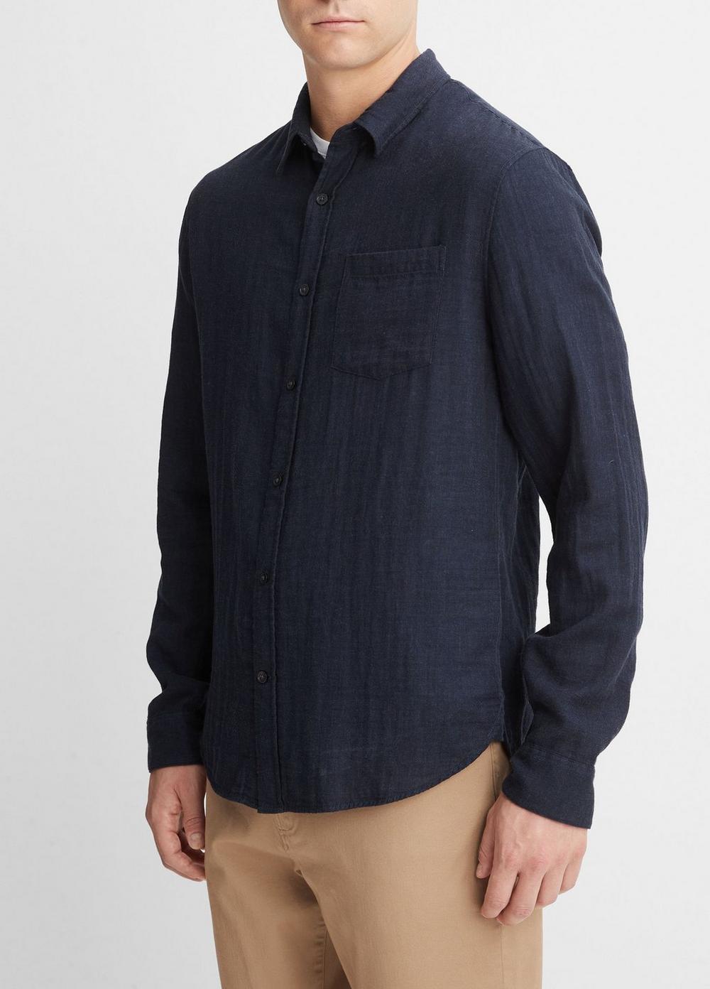 Mens Double Face Long Sleeve, Chambray, Size XS Vince Product Image