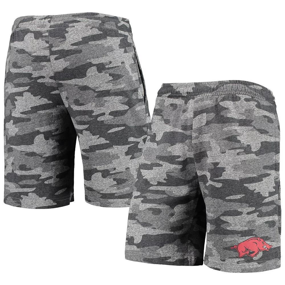 Mens Concepts Sport Charcoal/Gray Arkansas Razorbacks Camo Backup Terry Jam Lounge Shorts Product Image