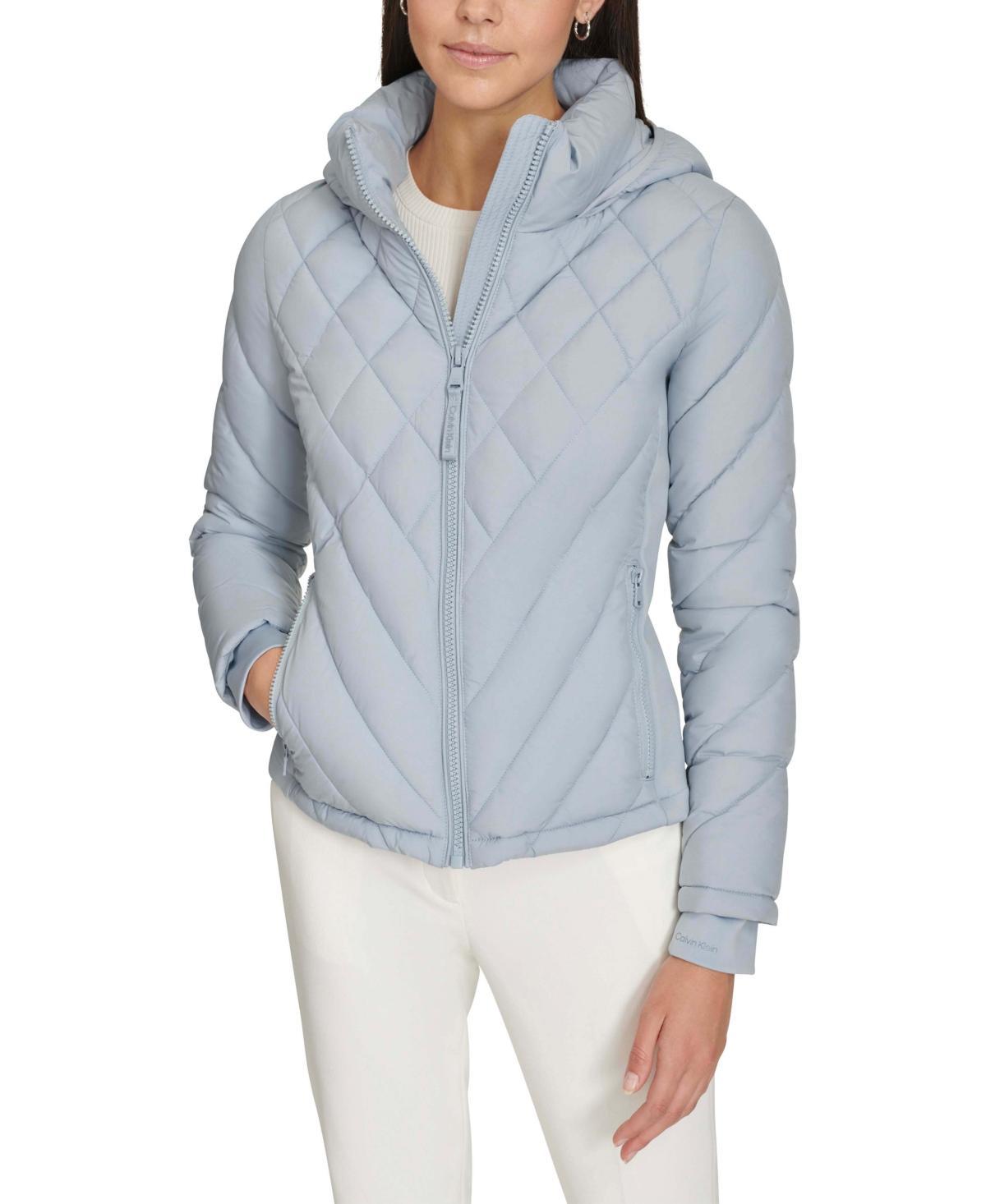 Calvin Klein Womens Side-Panel Hooded Packable Puffer Coat, Created for Macys Product Image