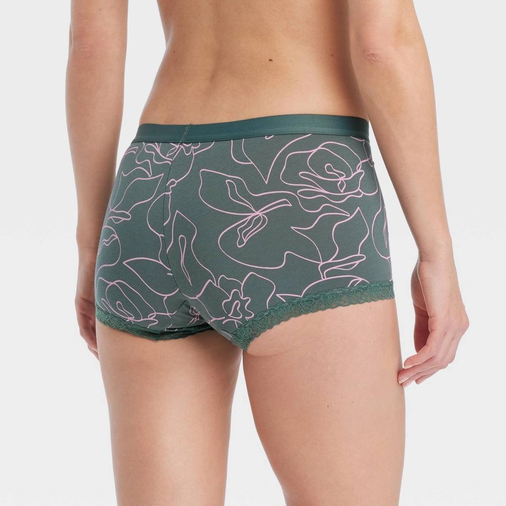 Women's Cotton and Lace Boy Shorts - Auden™ Product Image