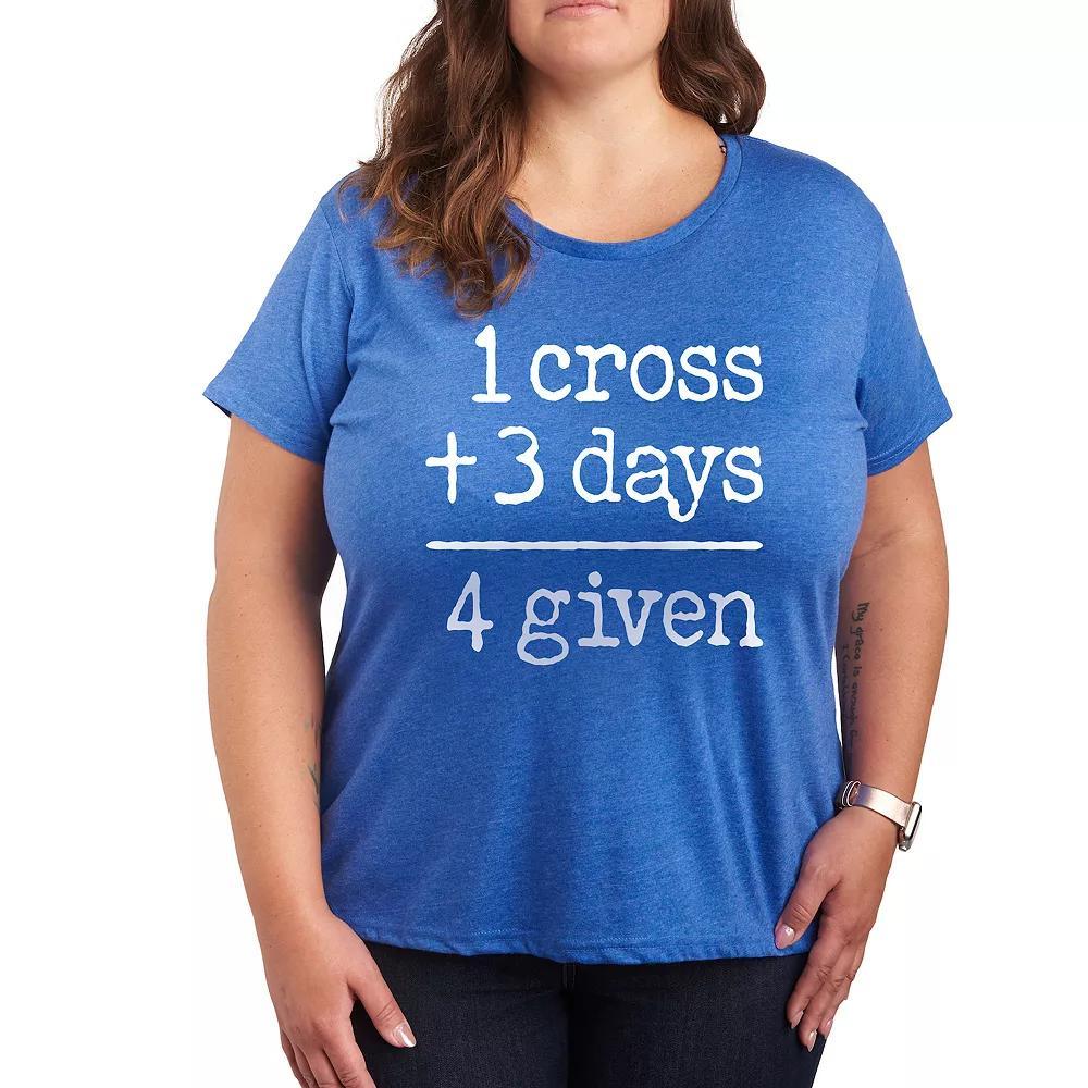 Plus Size One Cross Three Days Graphic Tee, Womens Grey Green Product Image