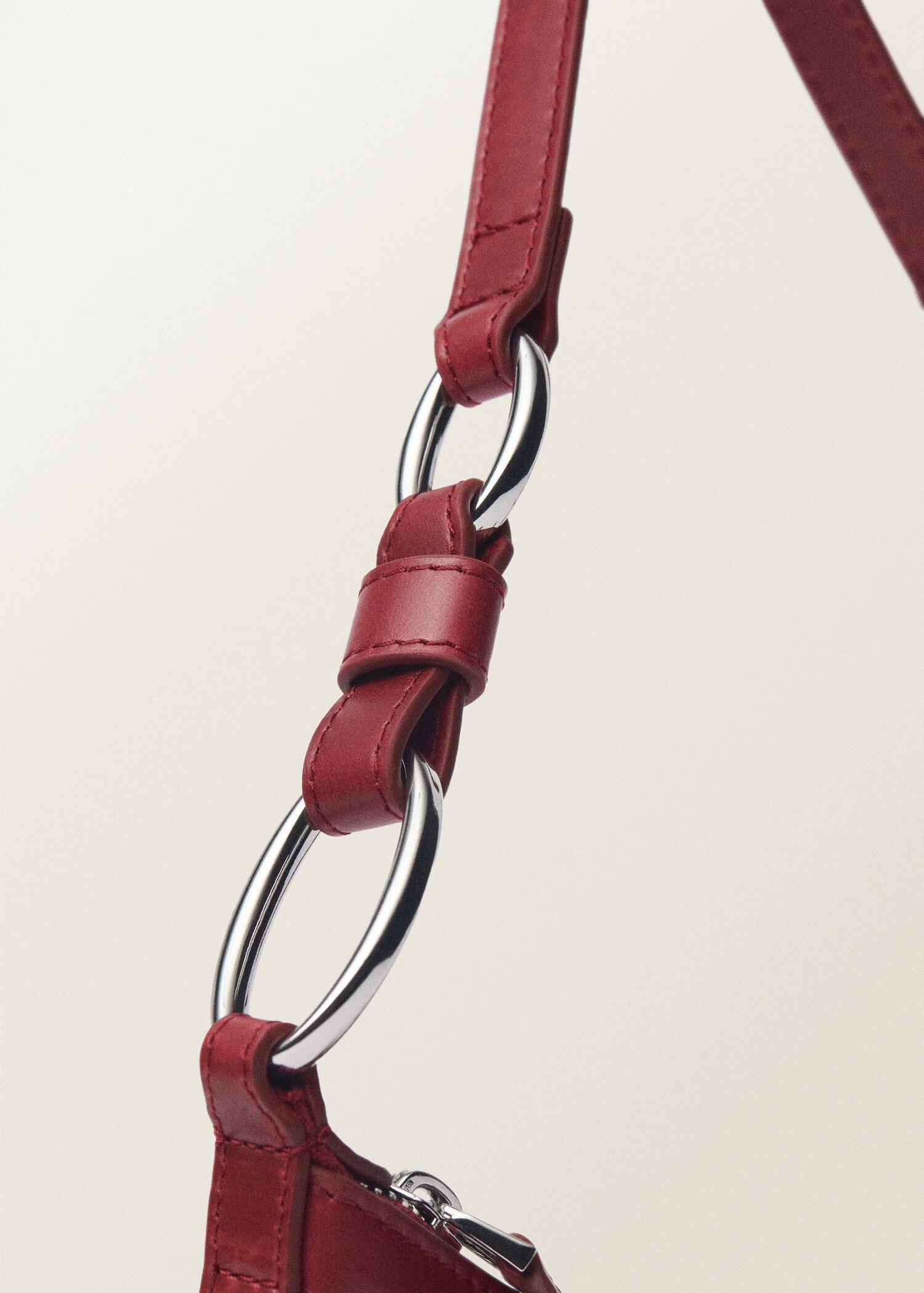 Leather shoulder bag with gathered pockets - Women | MANGO USA Product Image