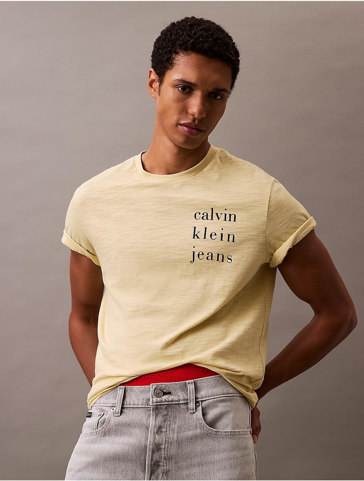 Calvin Klein Men's Spaced Logo Graphic Classic T-Shirt - Blue - L Product Image