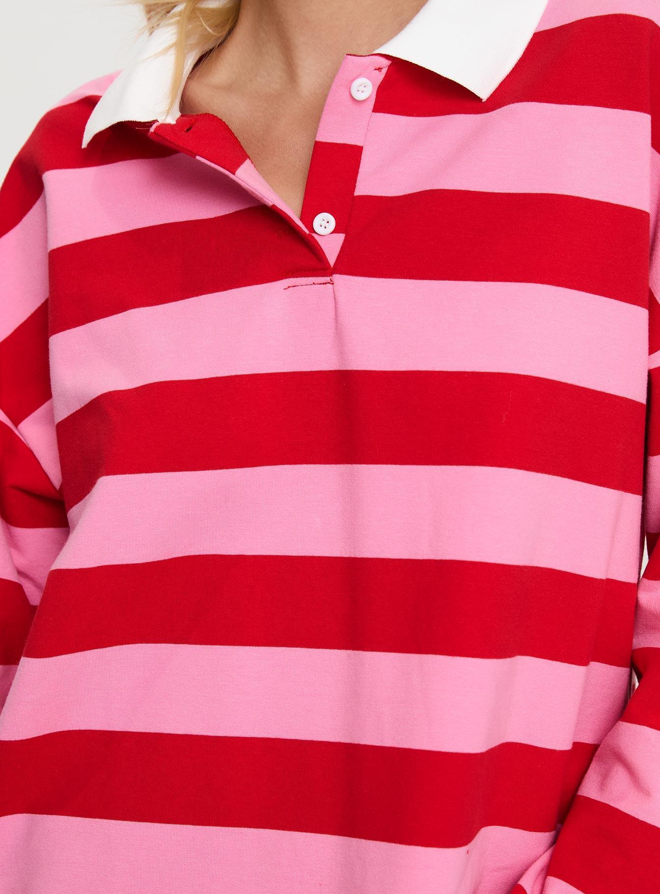 Felivand Collared Sweater Pink / Red Product Image