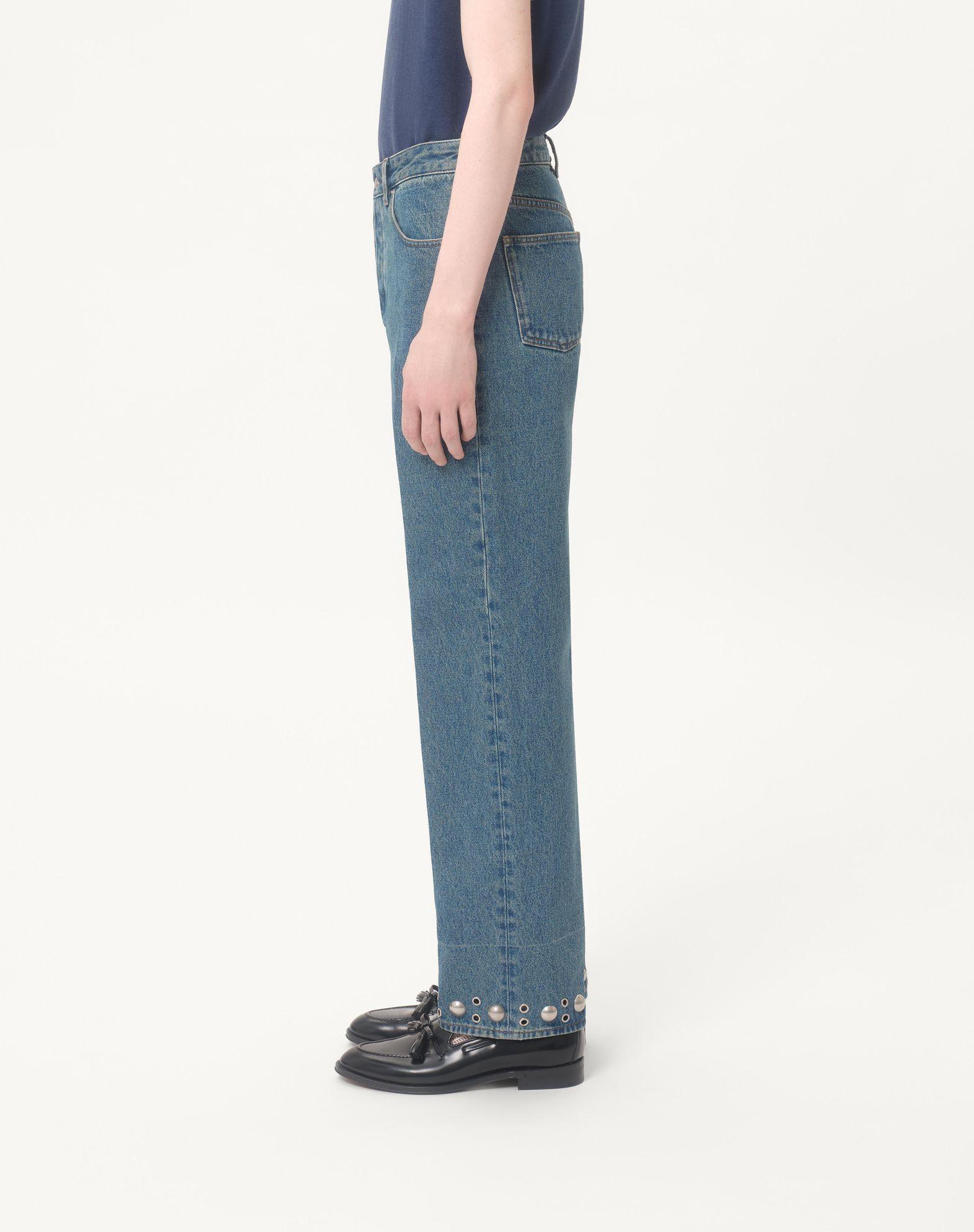 Denim Pants With Cabochons Product Image