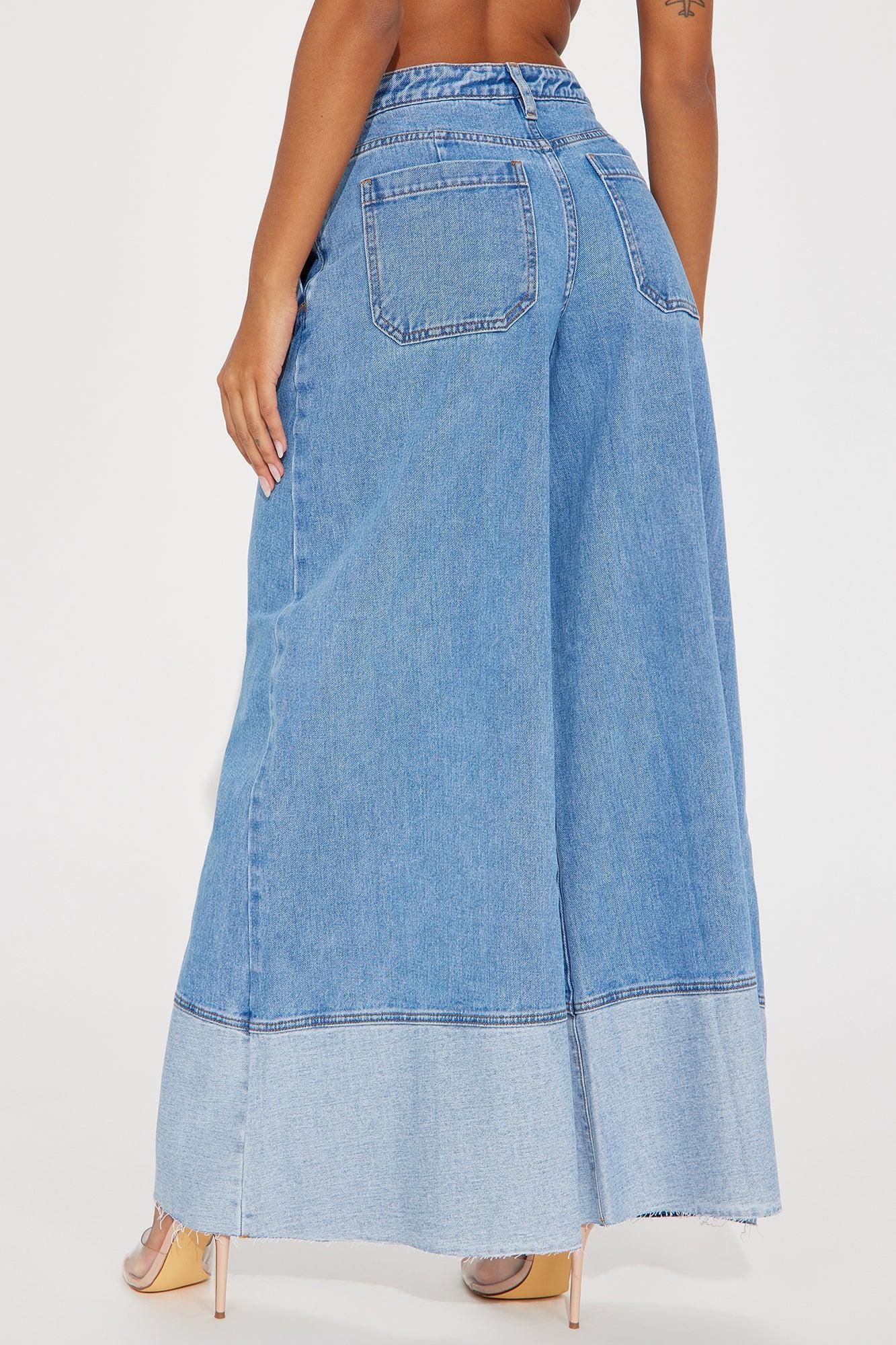 This Lifestyle Palazzo Wide Leg Jeans - Medium Wash Product Image