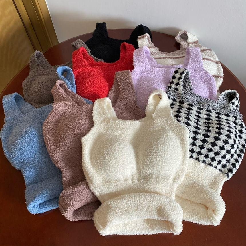 Square Neck Fleece Camisole Top (Various Designs) Product Image