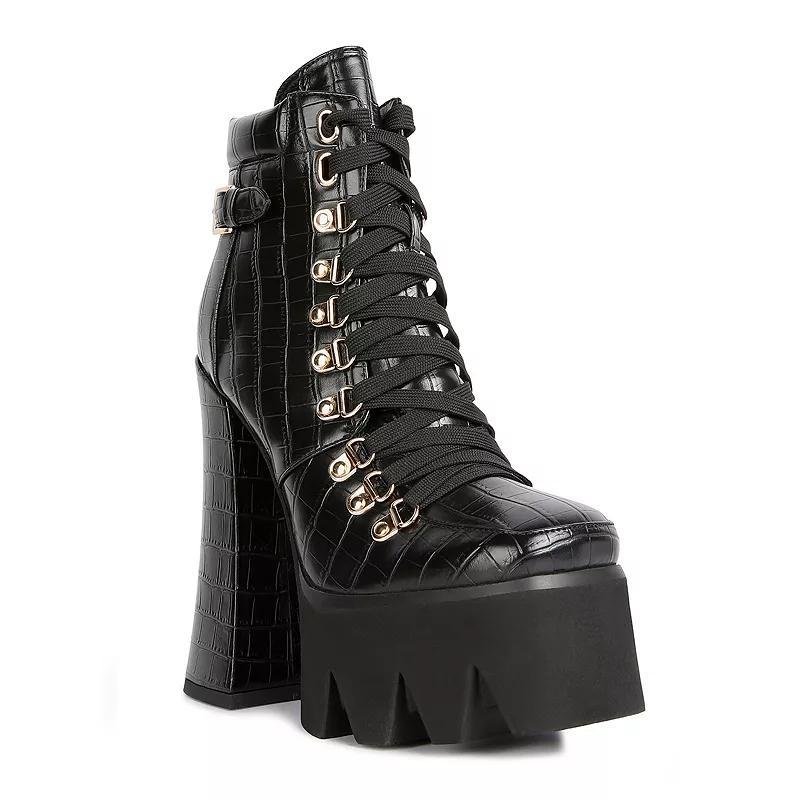 London Rag Boogie Women's Platform Ankle Boots, Size: 10, White Product Image