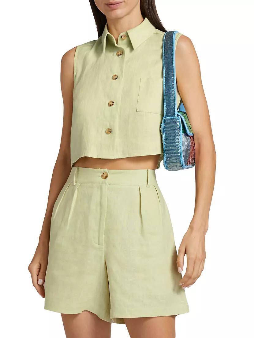 Katja Sleeveless Cropped Shirt Product Image