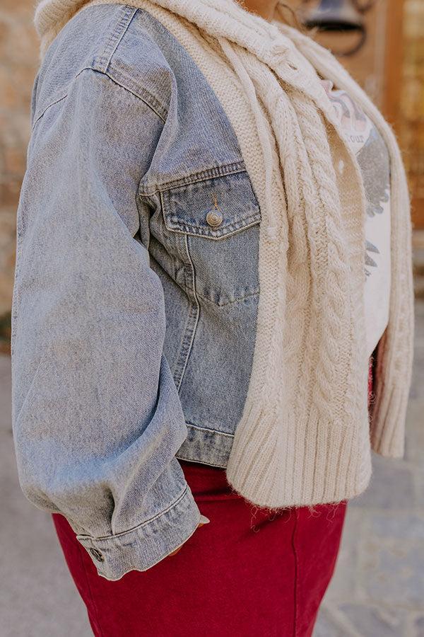 Crisp And Cozy Cable Knit Sweater Curves Product Image