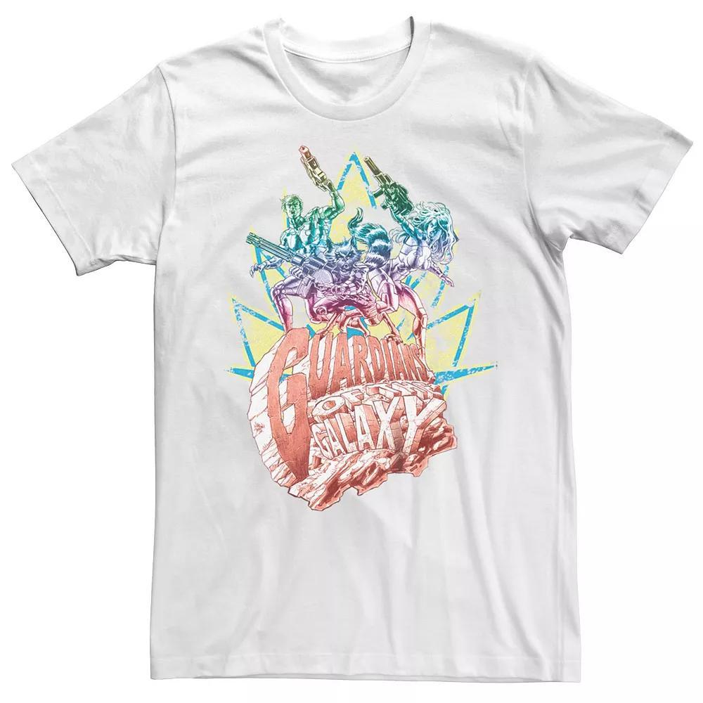 Men's Marvel Guardians Of The Galaxy Colorful Groupshot Graphic Tee, Size: XS, White Product Image