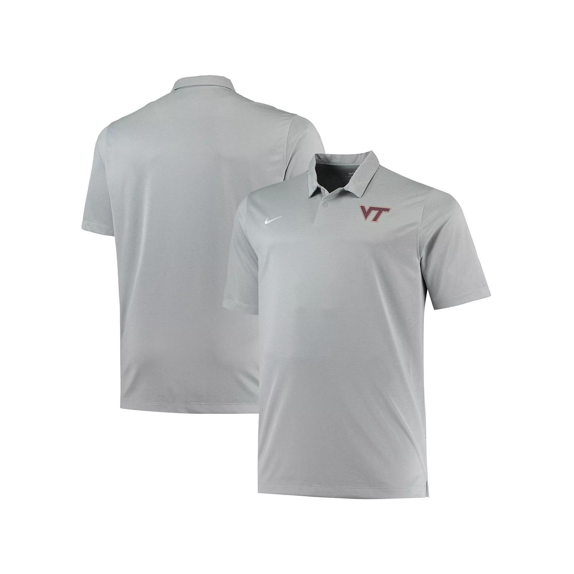 Men's Nike Heathered Gray Virginia Tech Hokies Big & Tall Performance Polo, Size: 3XB, Grey Product Image