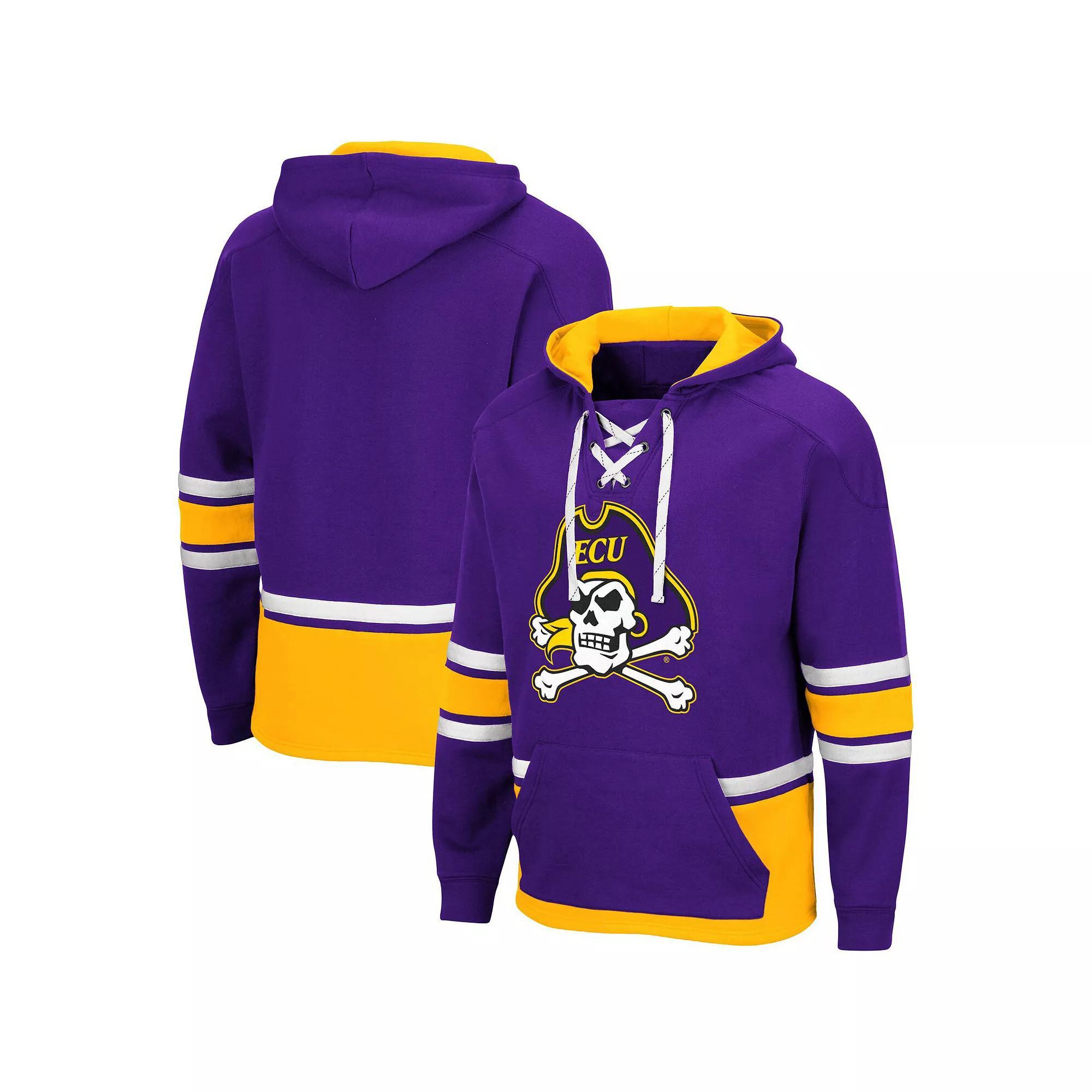 Men's Colosseum Purple ECU Pirates Lace Up 3.0 Pullover Hoodie, Size: Large, Ecu Purple Product Image