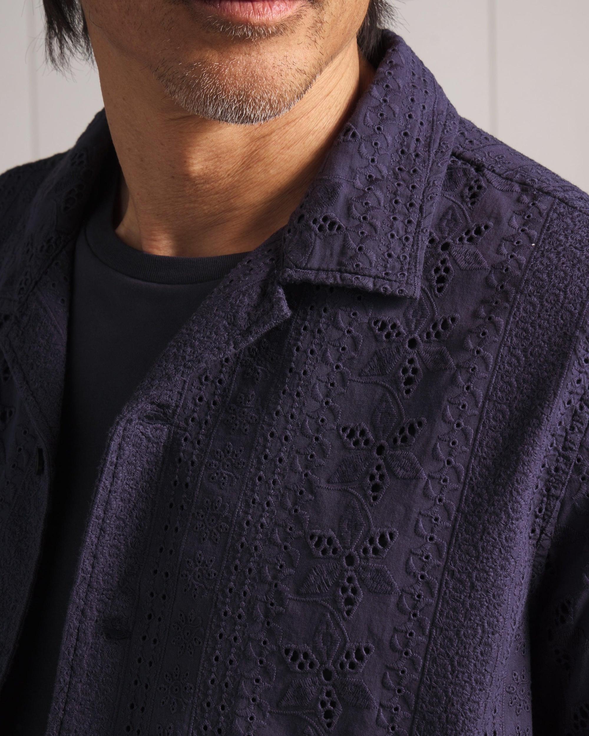 The Resort Embroidered Shirt - Graphite Product Image