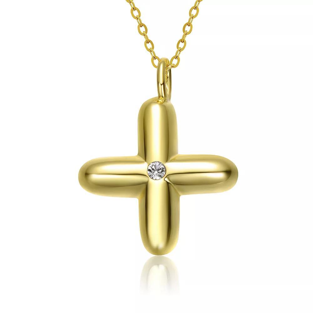 14k Gold Plated Bubble Initial Pendant Necklace, Womens Gold Tone X Product Image
