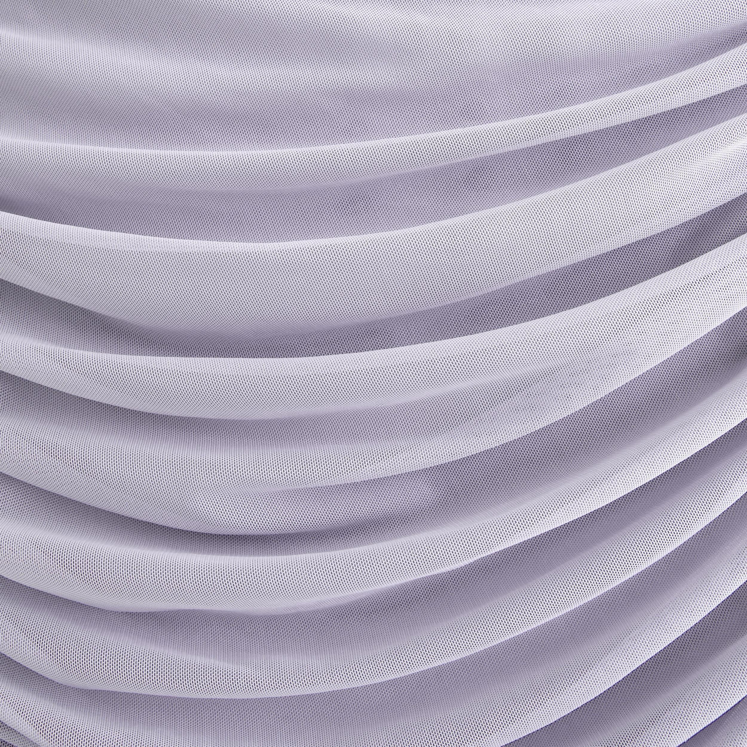 Mesh Asymmetrical Off-The-Shoulder Draped Maxi Dress Product Image