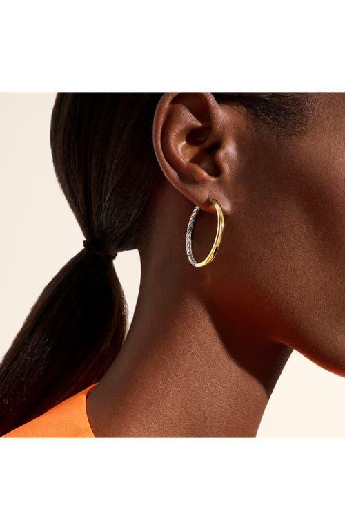 JOHN HARDY 14k Yellow Gold & Sterling Silver Jh Essentials Hoop Earrings In Silver/gold Product Image