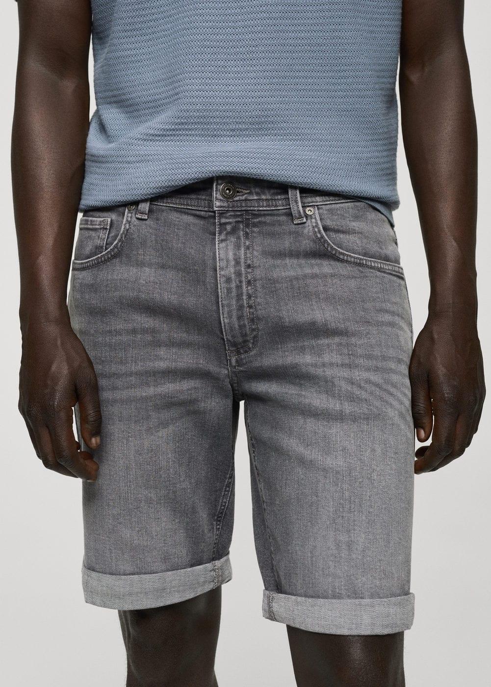 Mango Mens Denim Bermuda Shorts Product Image