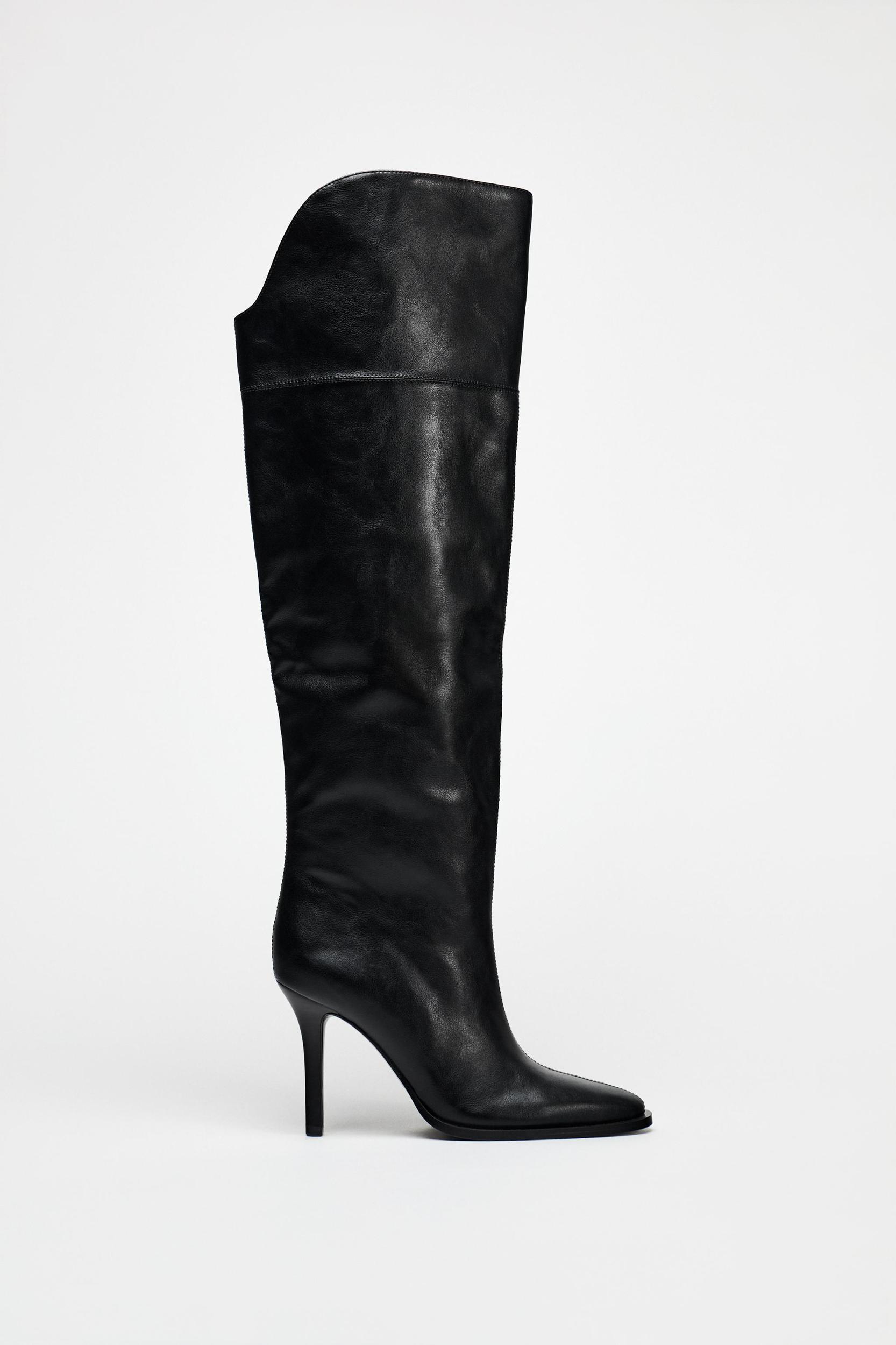 XL OVER THE KNEE HEELED BOOTS Product Image