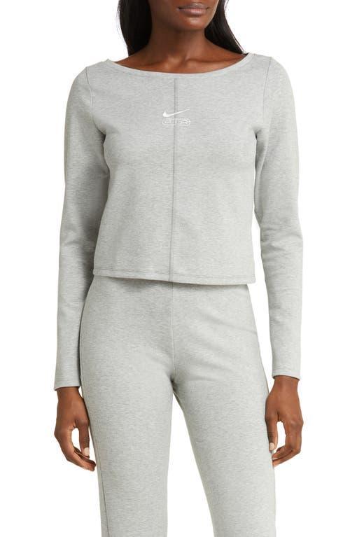 Nike Womens NSW Air Long Sleeve Top - White/Gray Product Image