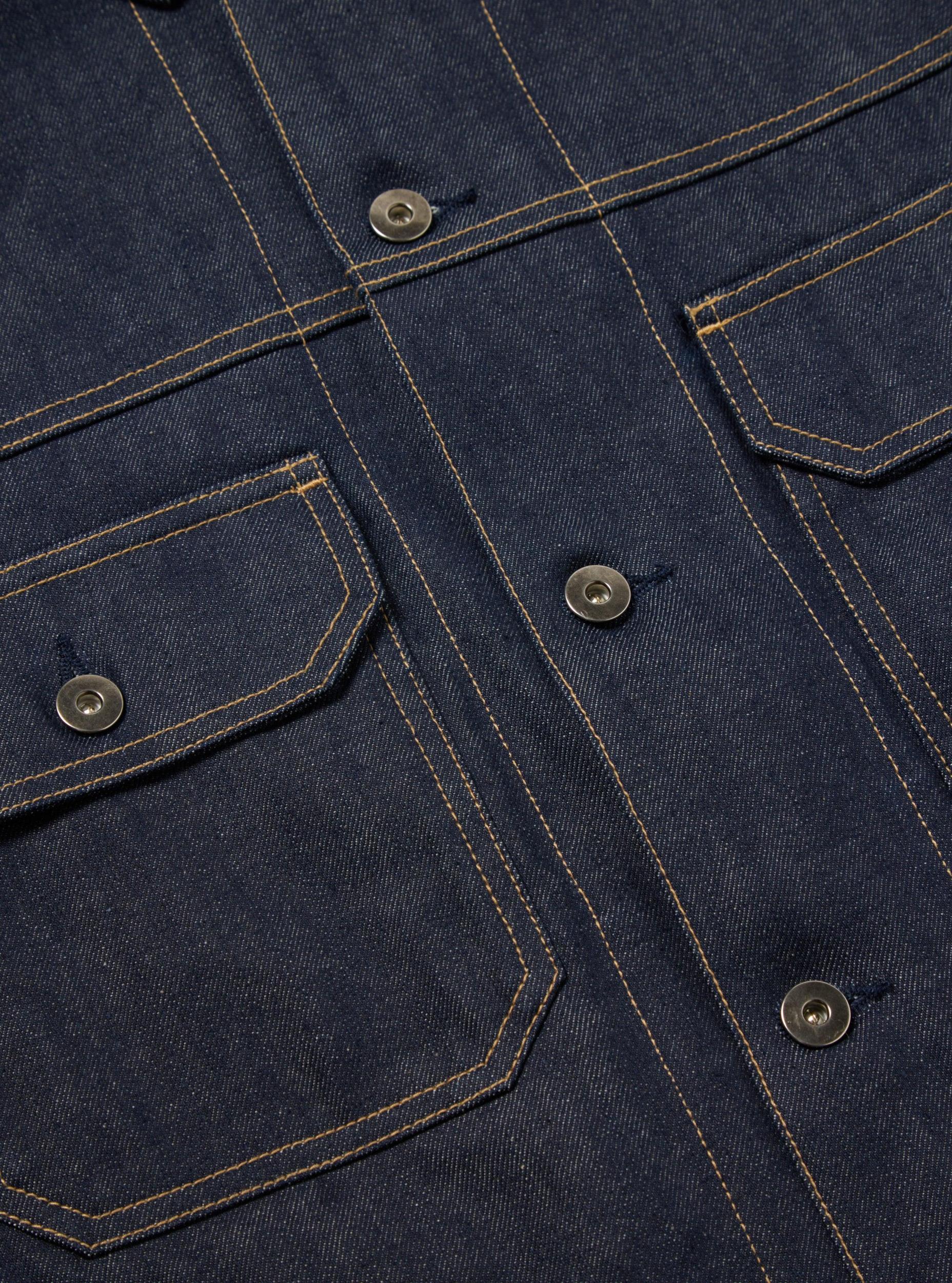 Universal Works Trucker Jacket in Indigo 13oz Selvedge Denim Product Image