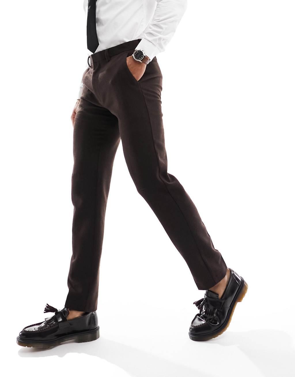 ASOS DESIGN wedding slim wool mix suit vest Product Image