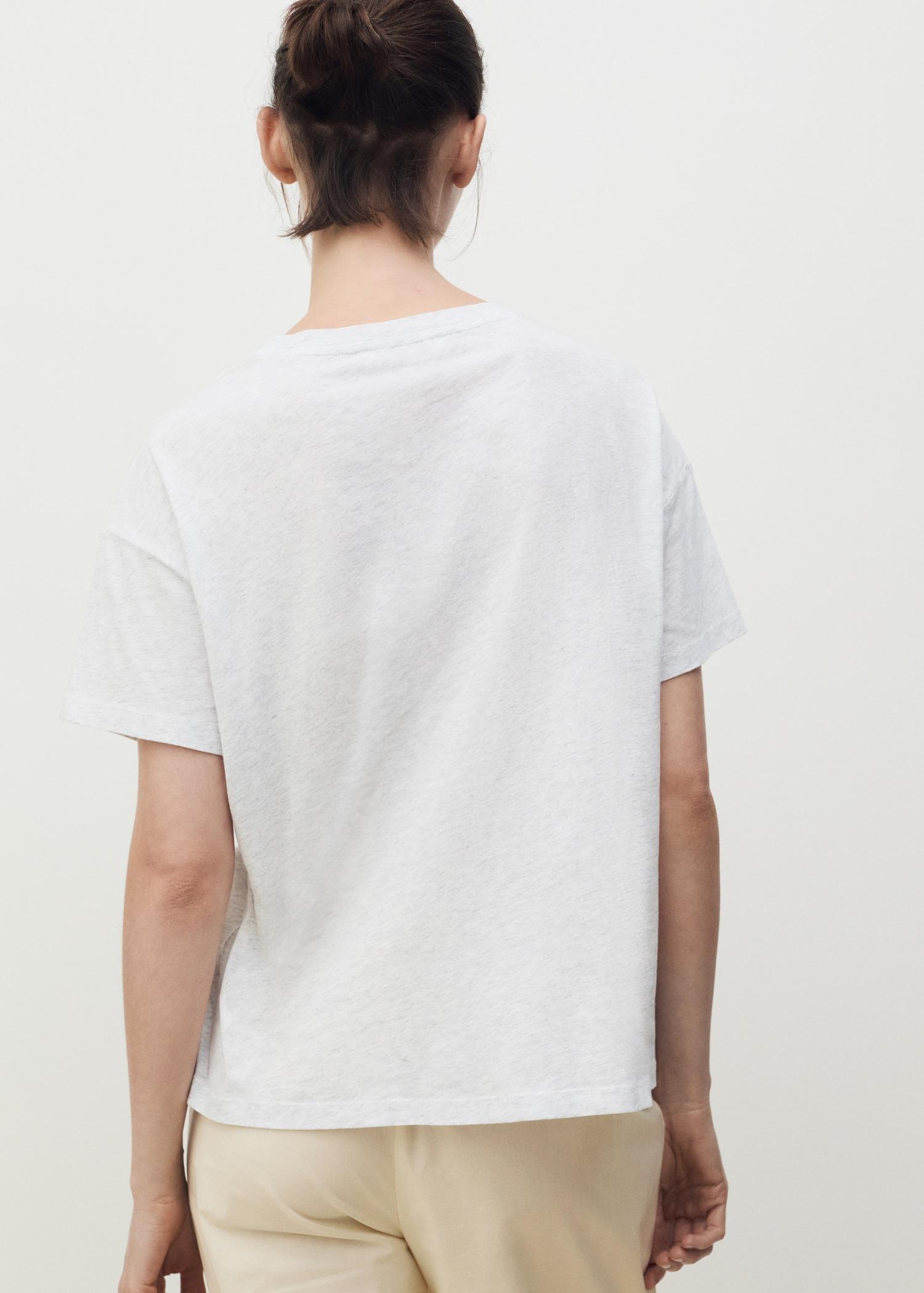 Short-sleeved cotton t-shirt - Women | MANGO USA Product Image