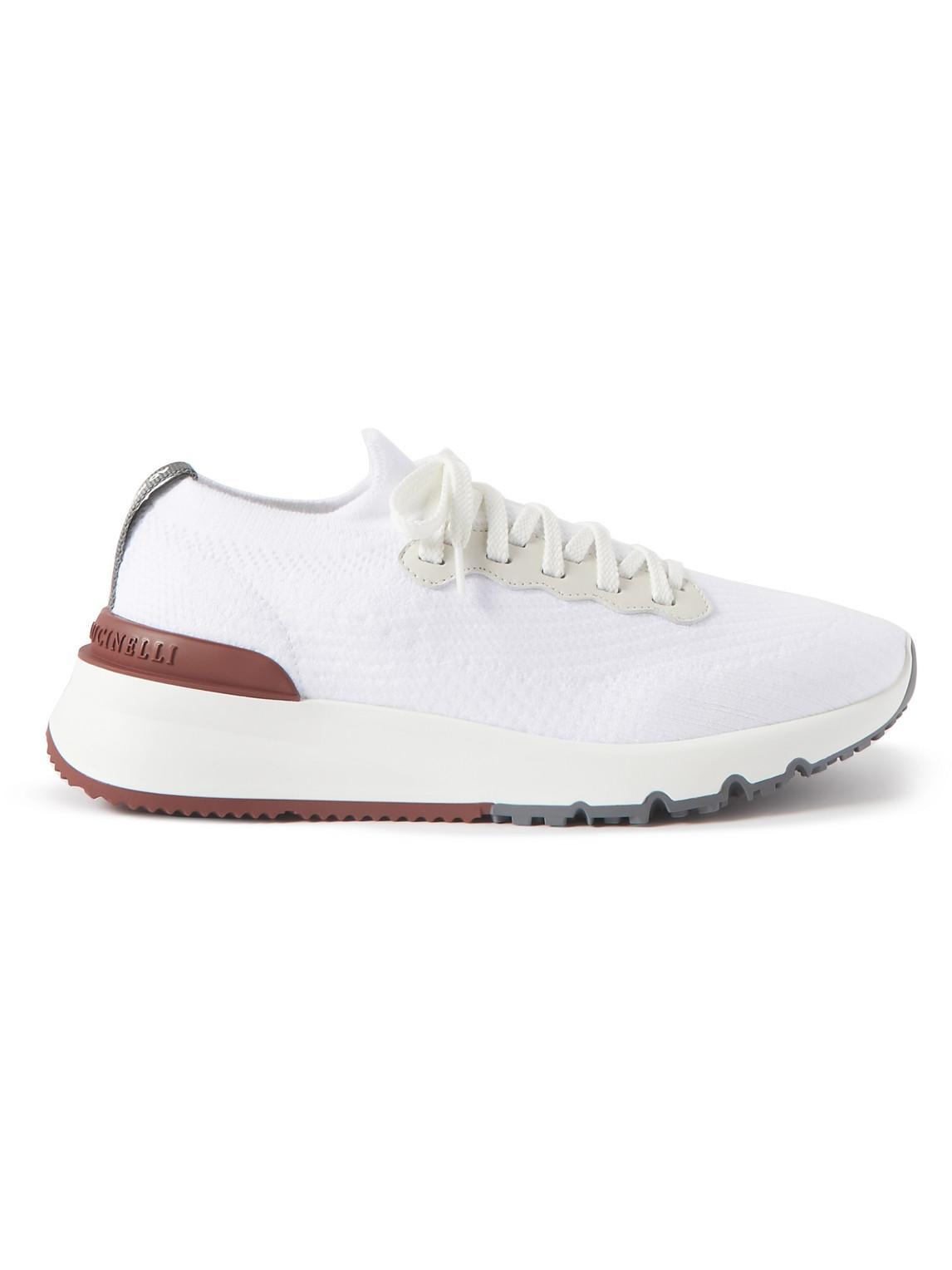 BRUNELLO CUCINELLI Cotton Knit Runners In White Product Image
