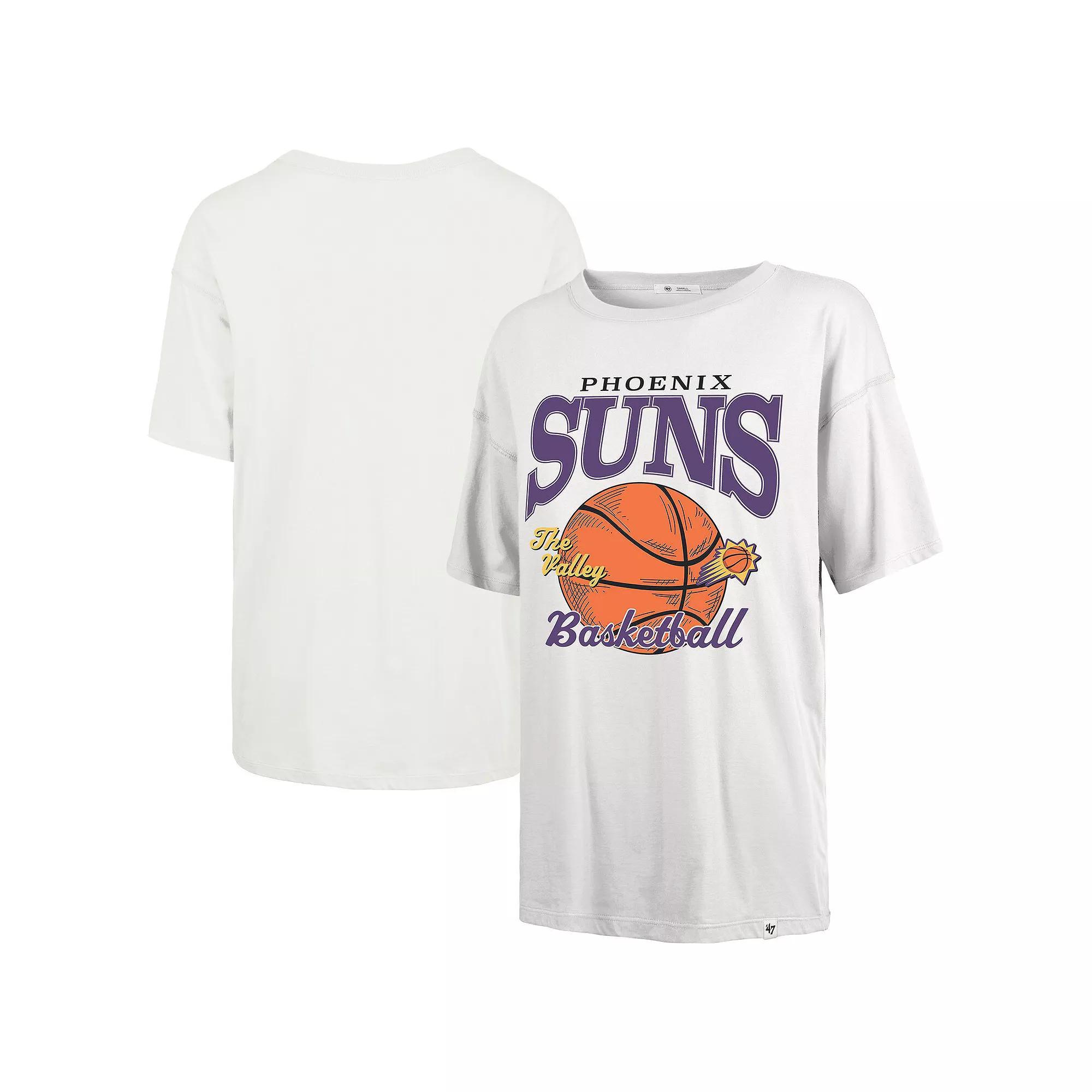 Women's '47  White Phoenix Suns City Edition Down Court Sadie T-Shirt, Size: 2XL, Phx White Product Image