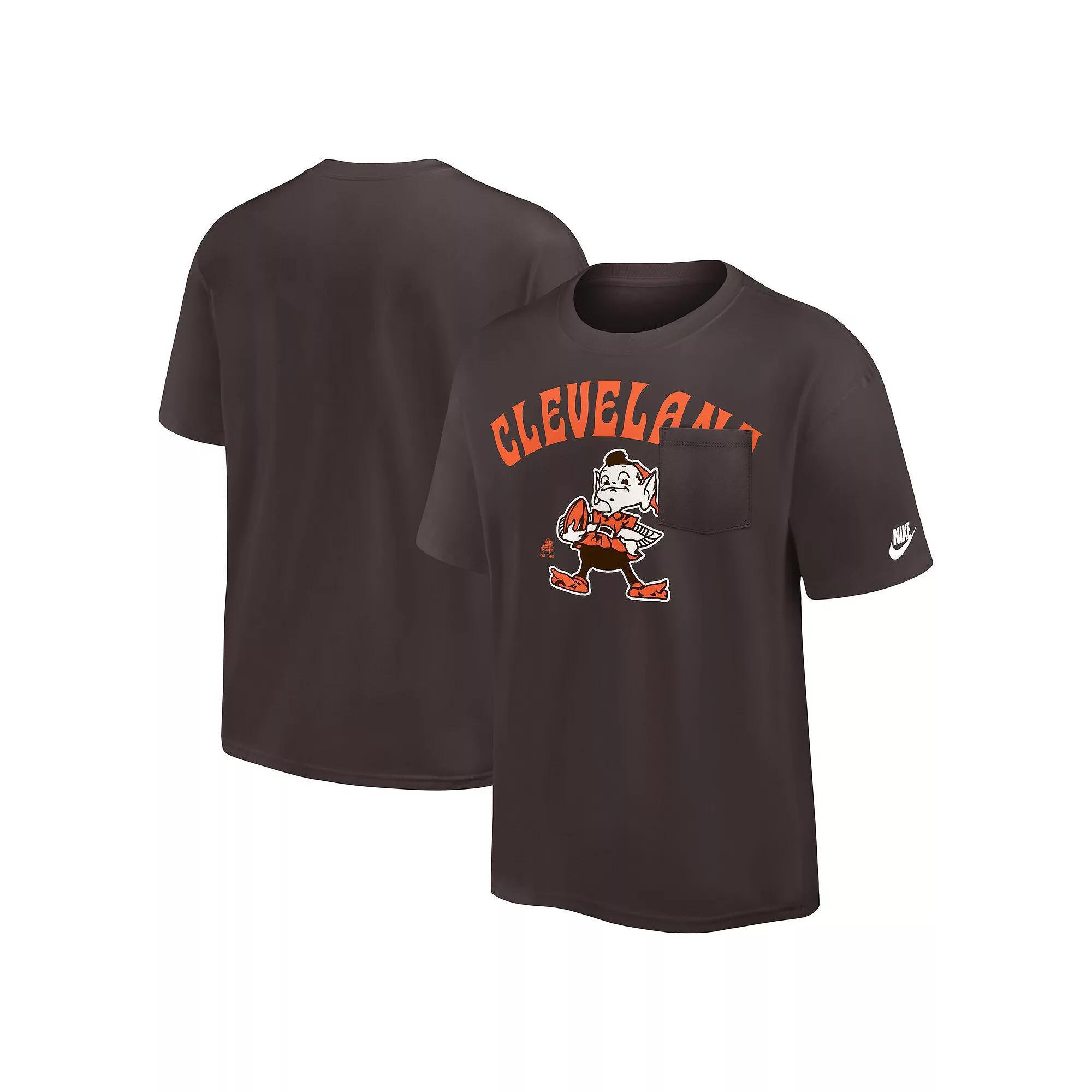 Men's Nike Brown Cleveland Browns Rewind Heavy Max 90 Pocket T-Shirt, Size: 2XL Product Image