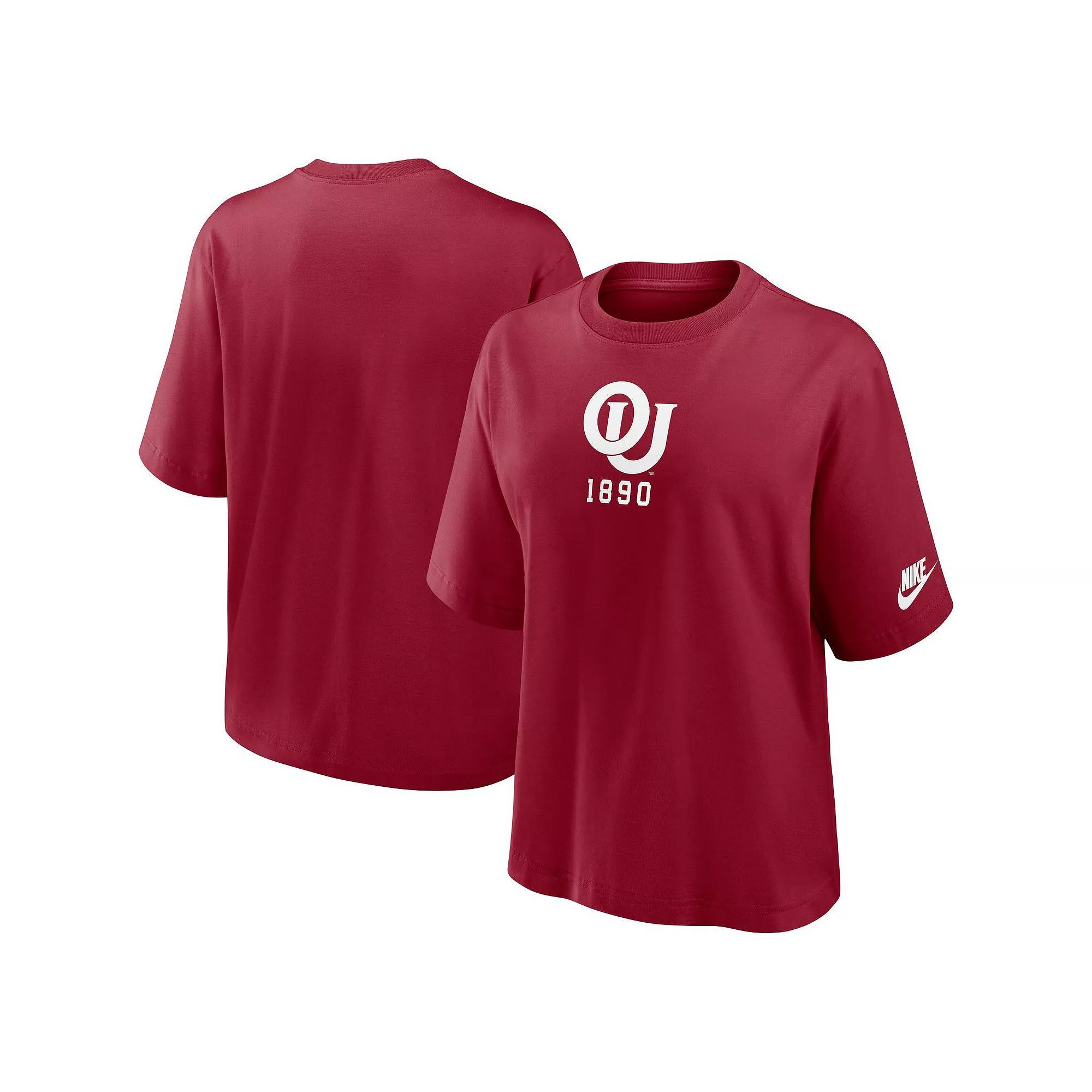 Women's Nike Crimson Oklahoma Sooners Boxy Legacy Established T-Shirt, Size: 2XL, Red Product Image