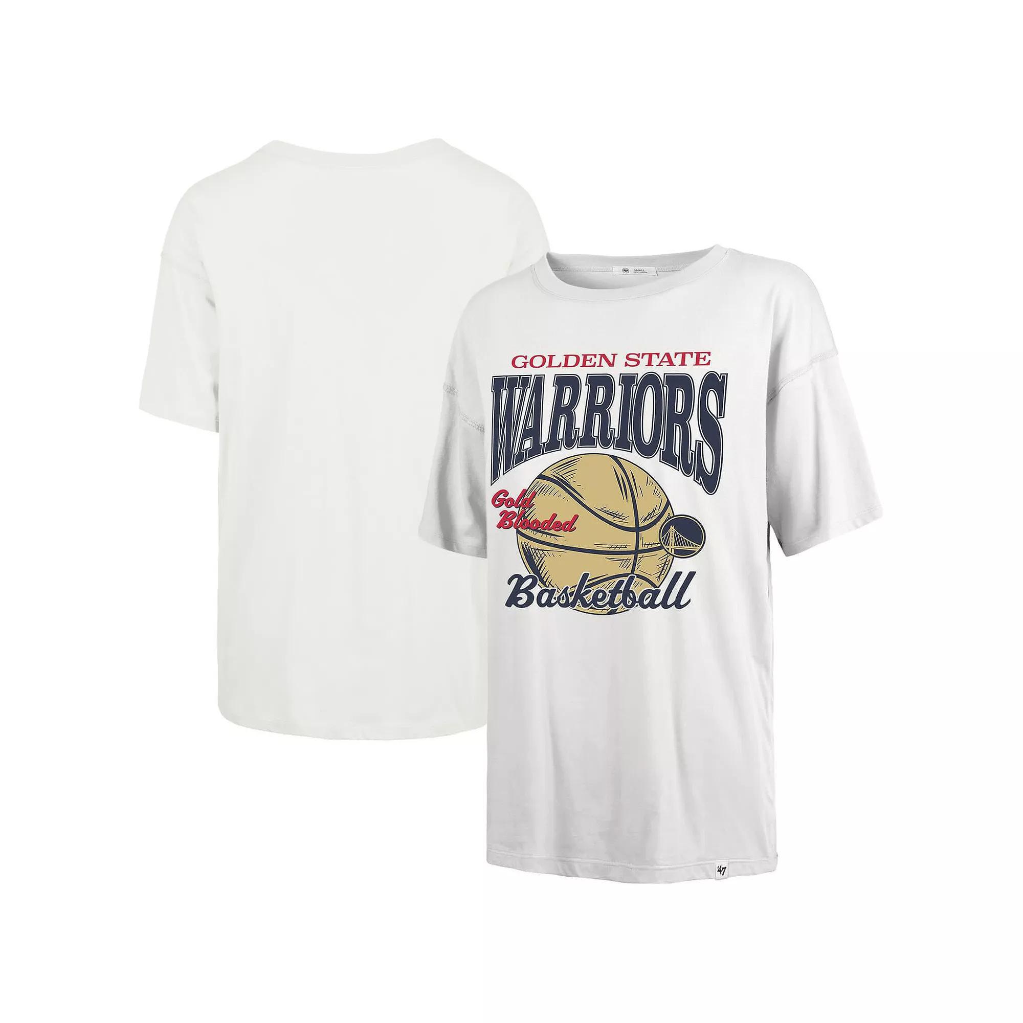 Women's '47  White Golden State Warriors City Edition Down Court Sadie T-Shirt, Size: Medium Product Image