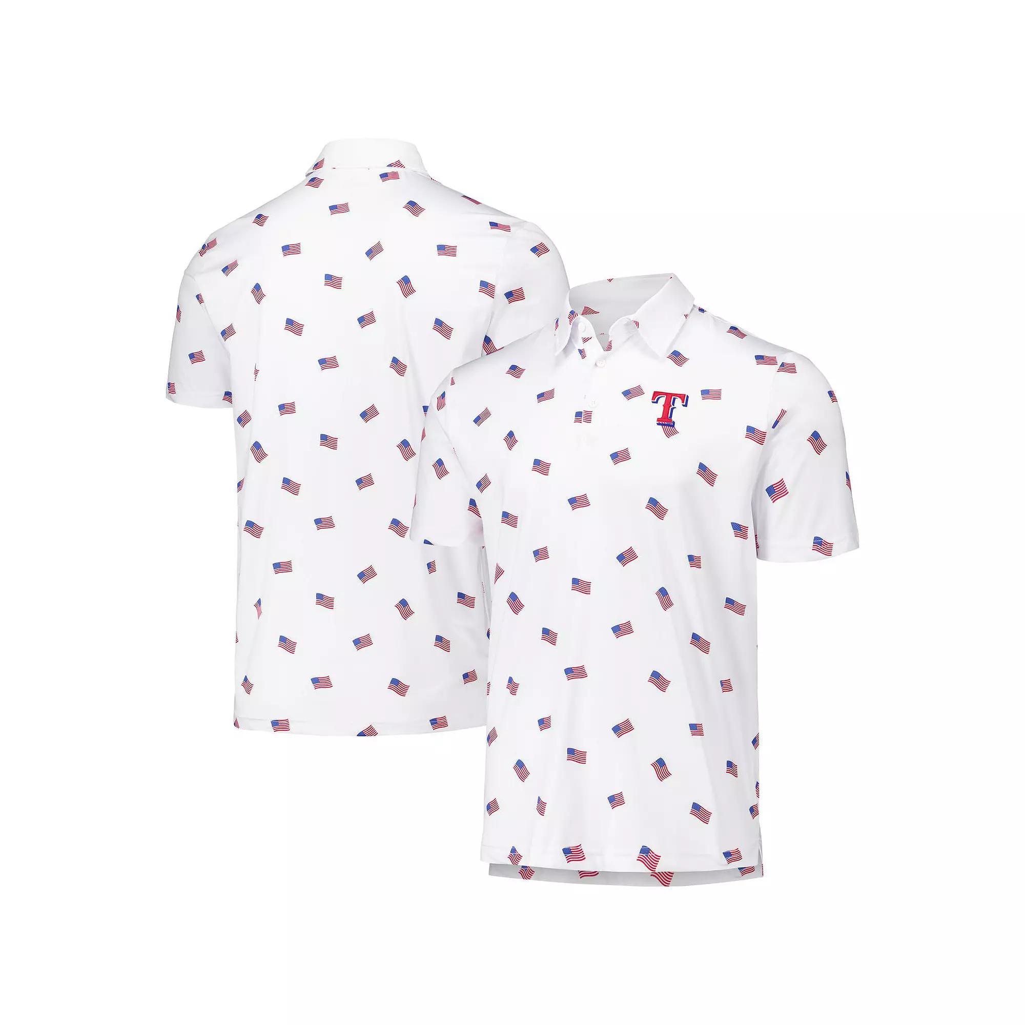 Men's Antigua White Texas Rangers  Americana Polo, Size: 2XL Product Image