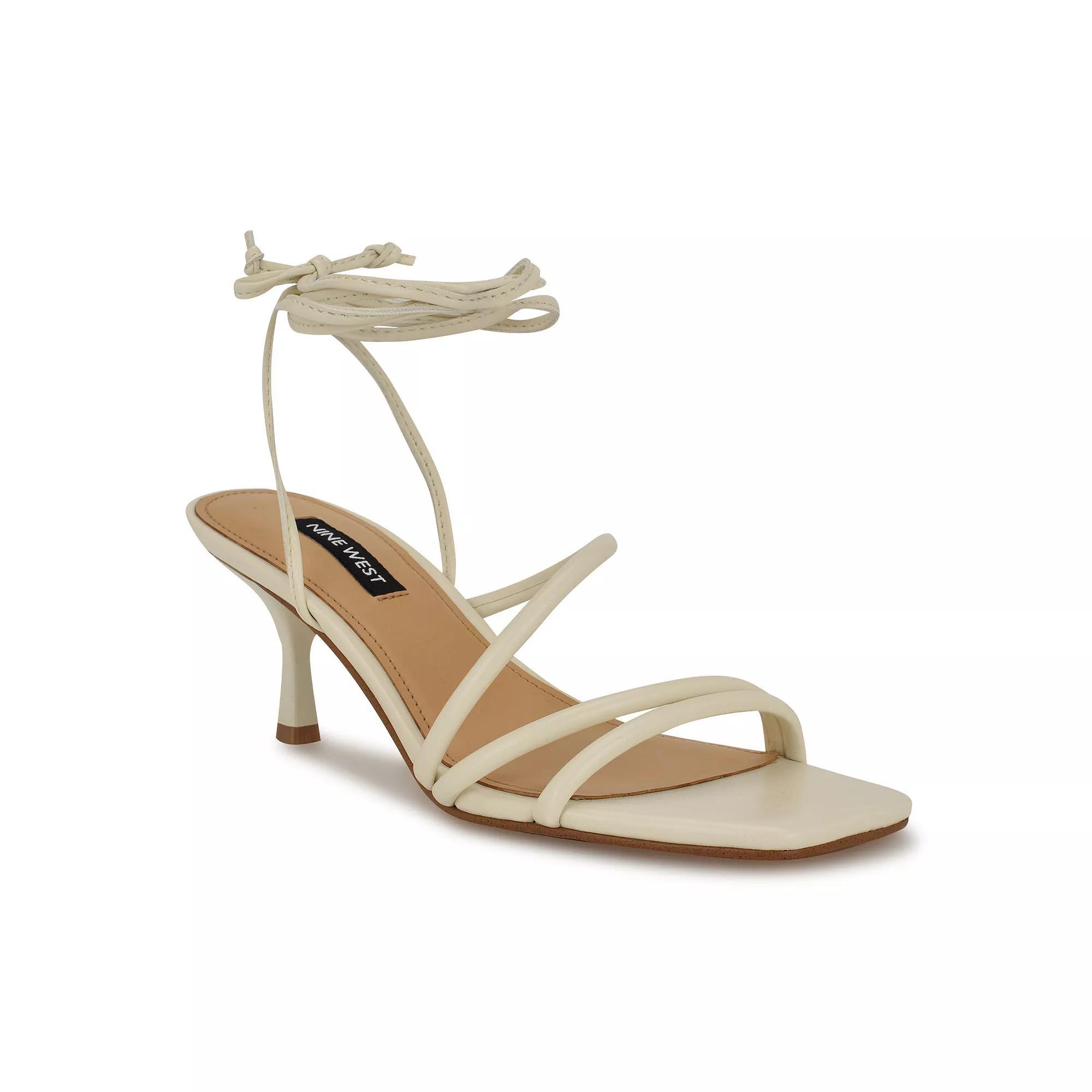 Nine West Hendy Square Toe Tapered Heel Women's Dress Sandals, Size: 7.5, Ivory Product Image