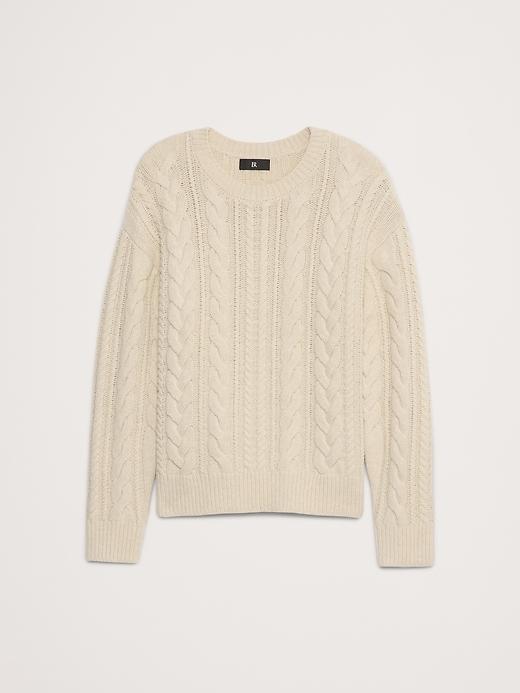 Italian Merino-Blend Cable-Knit Sweater Product Image