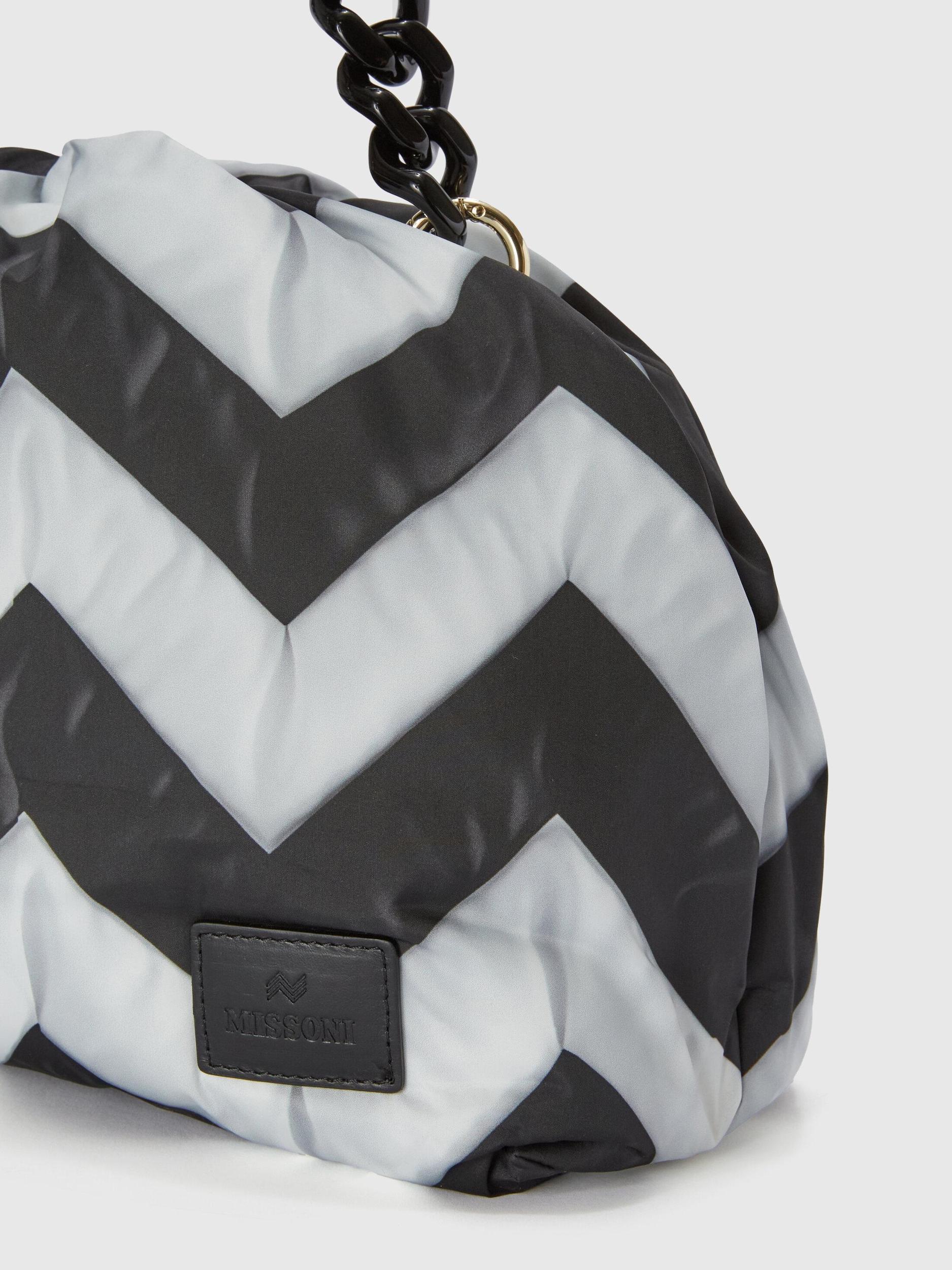 Zig zag fabric clutch with removable shoulder strap Product Image
