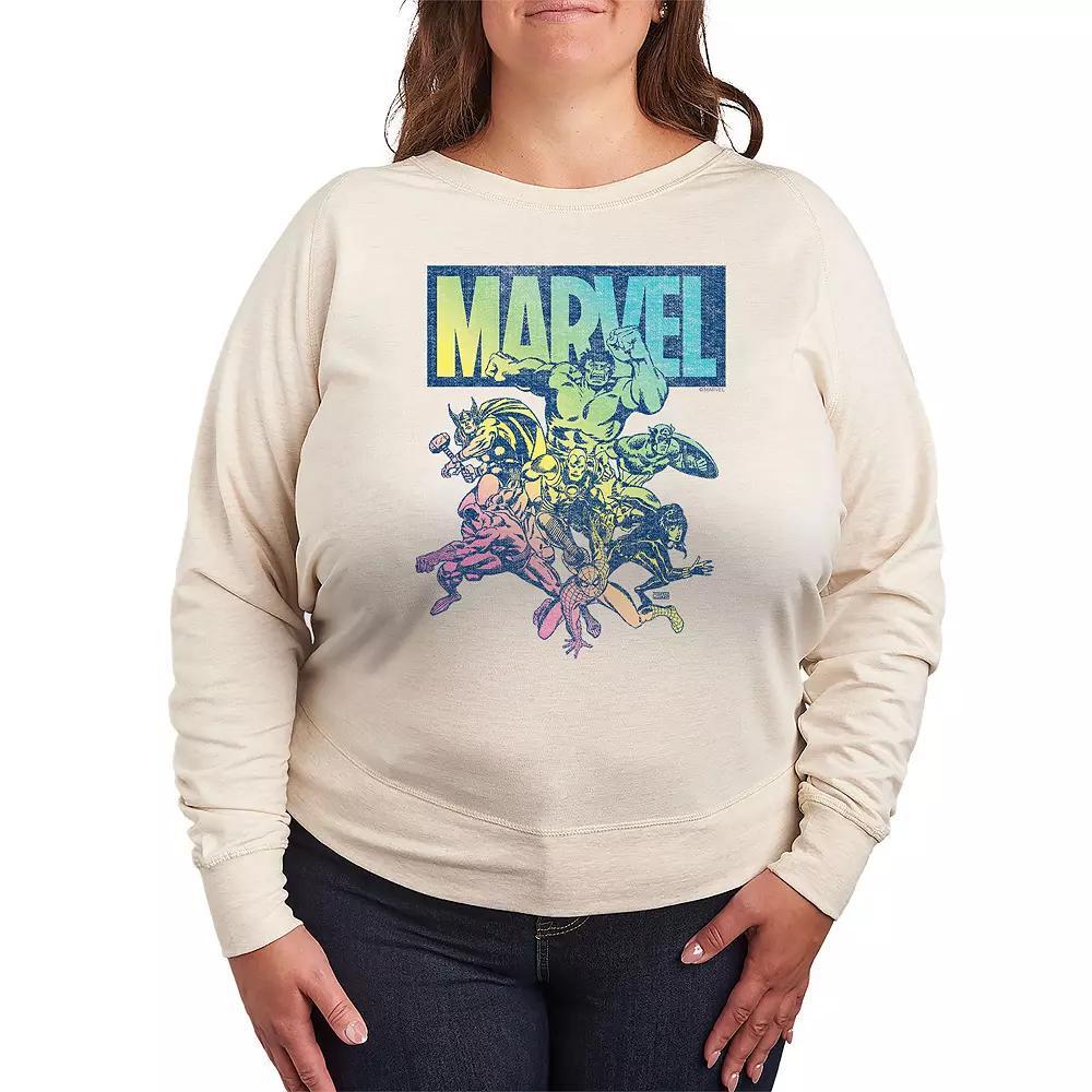 Womens Marvel Group Rainbow French Terry Long Sleeve Tee Product Image